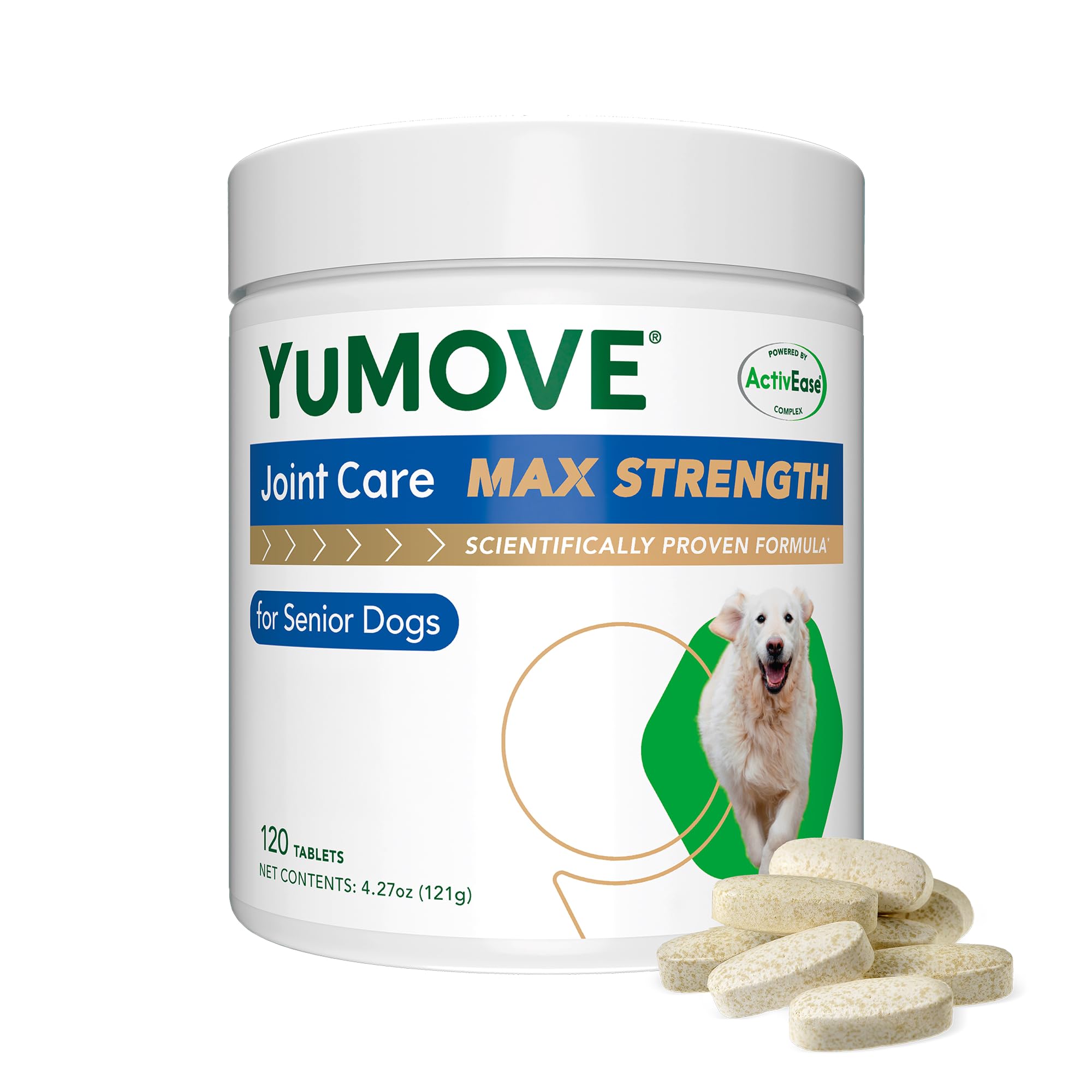YuMOVE Hip & Joint Supplement for Dogs with Glucosamine, Chondroitin, Omega 3, Hyaluronic Acid, Green Lipped Mussel, & Fish Oil 