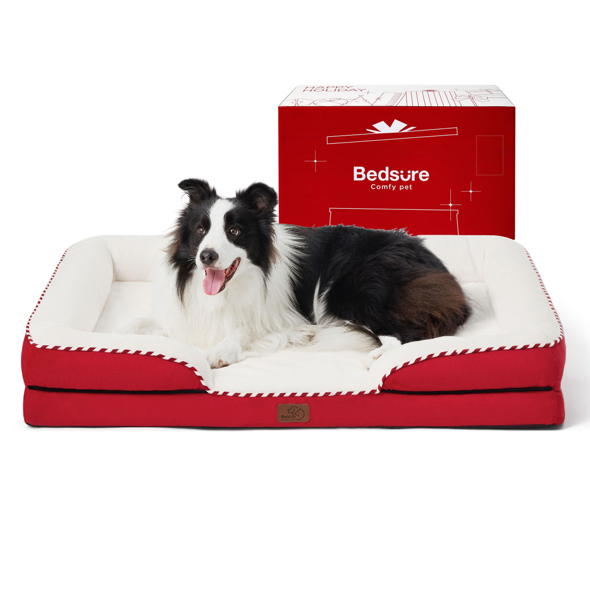 Bedsure Orthopedic Dog Bed For Large Dogs - Big Washable Dog Sofa Beds Large, Supportive Foam Pet Couch Bed With Removable Washable Cover, Waterproof Lining And Nonskid Bottom, Red