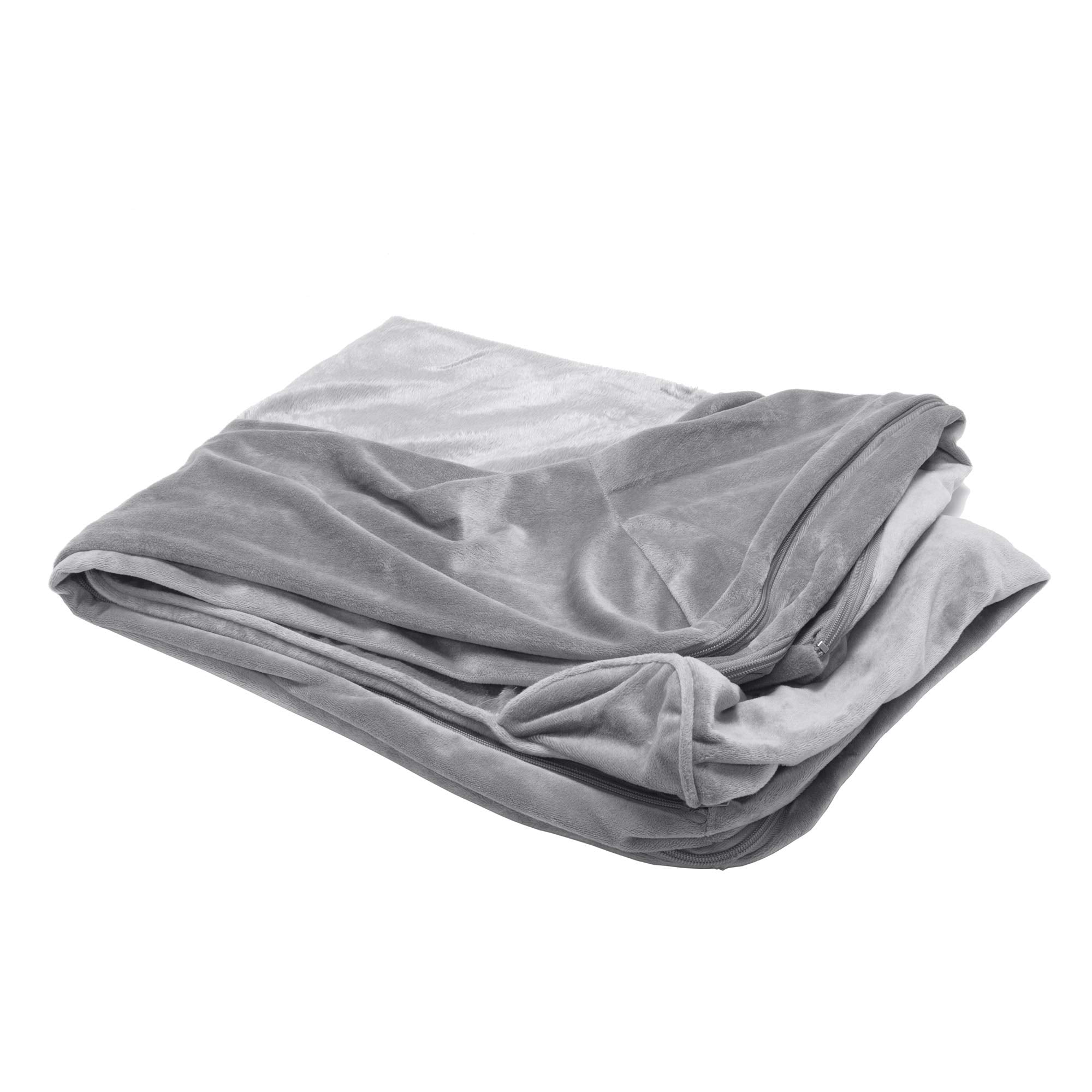 Furhaven Replacement Dog Bed Cover Faux Fur & Velvet Sofa-Style, Machine Washable - Smoke Gray, Medium