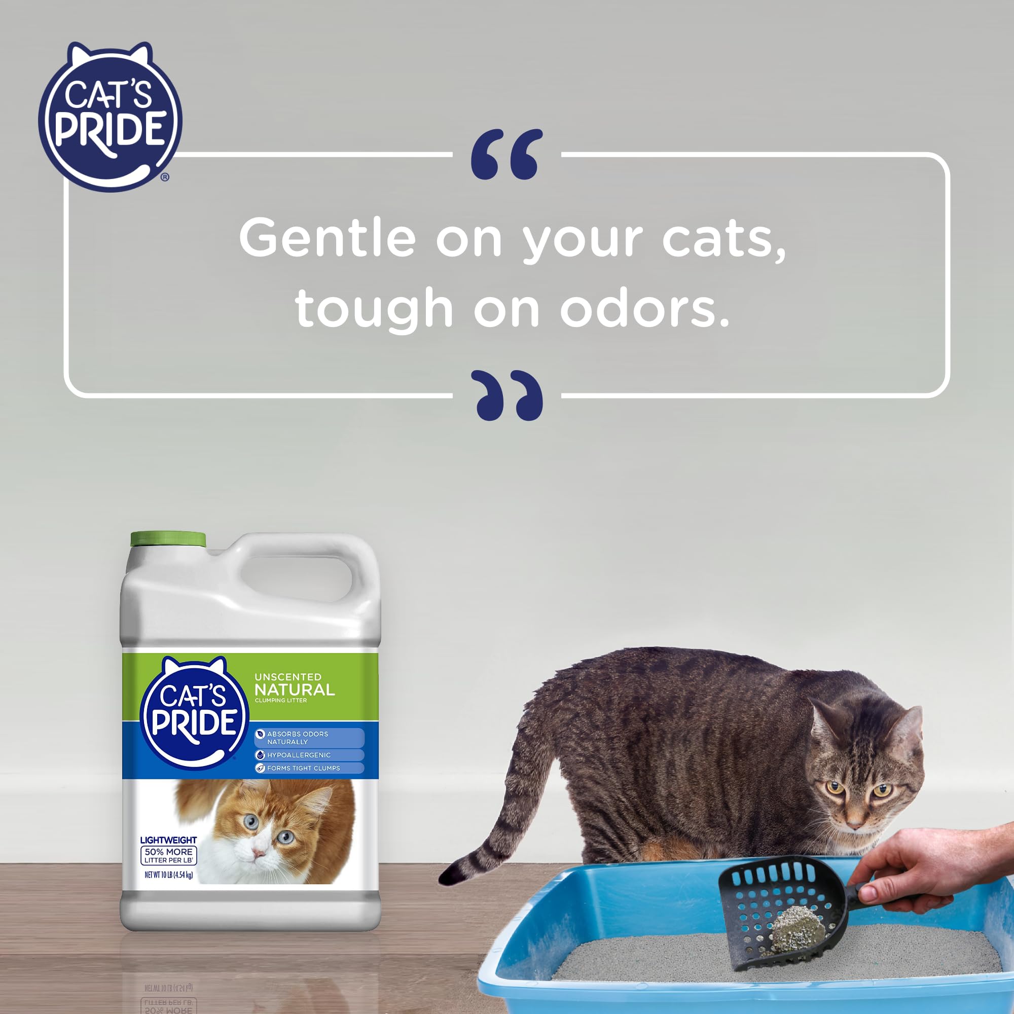 Cat'S Pride Lightweight Clumping Litter: Natural - Powerful Odor Control - Unscented, 10 Pounds