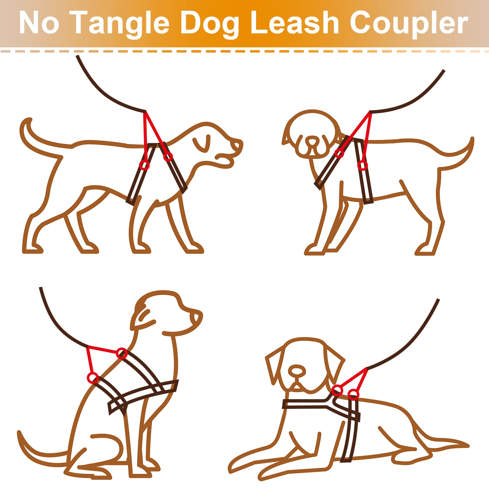 Frienda 5 Pcs Braided Poly Collar Backup Dog Collar Clip Double Ended Nylon Dog Connector Strap Collar Backup Clip Safety Clip f