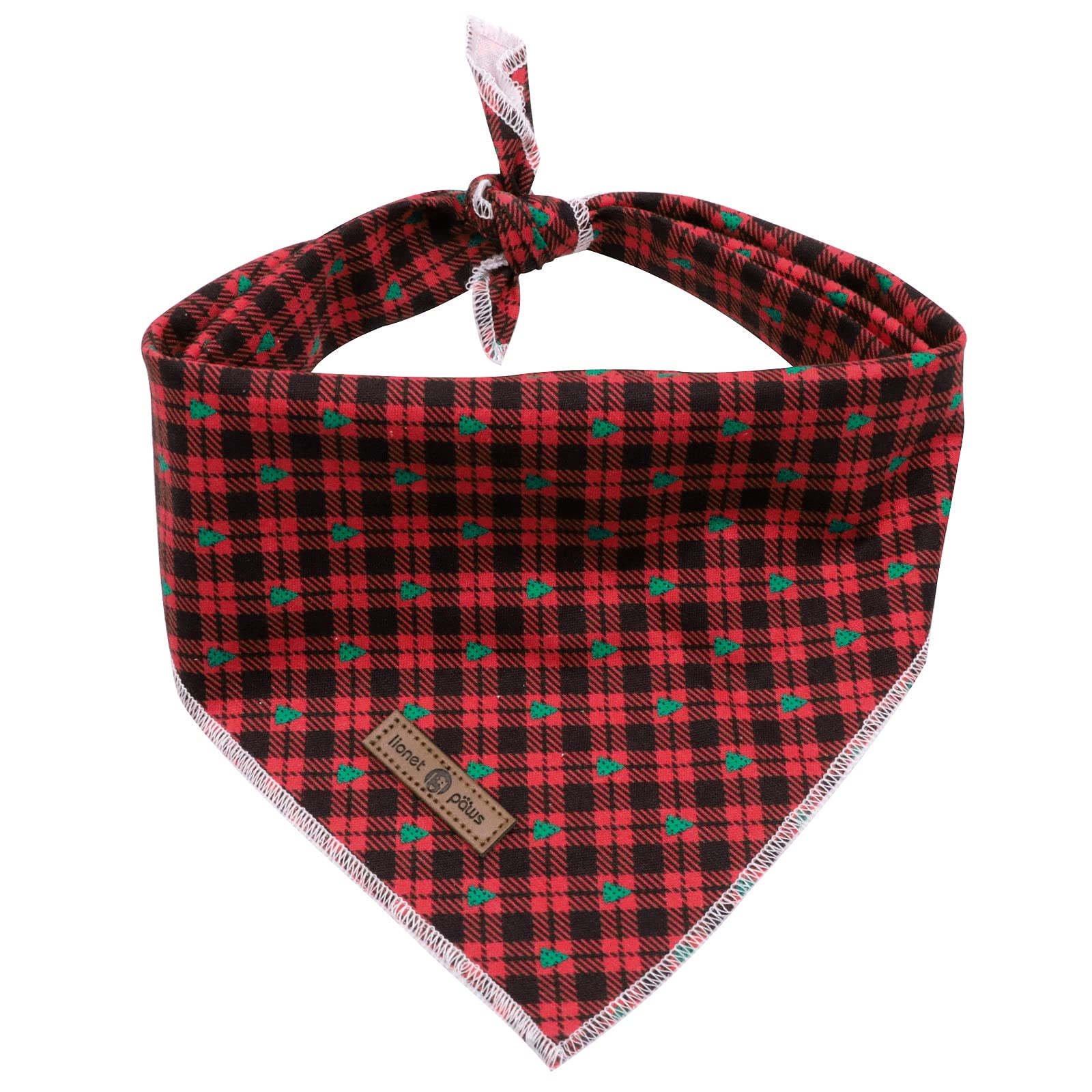 Lionet Paws Christmas Dog Bandana Washable Cotton Handkerchief Scarf Triangle Red Black Bandana For Small Medium Large Dogs Girl Boy Gift