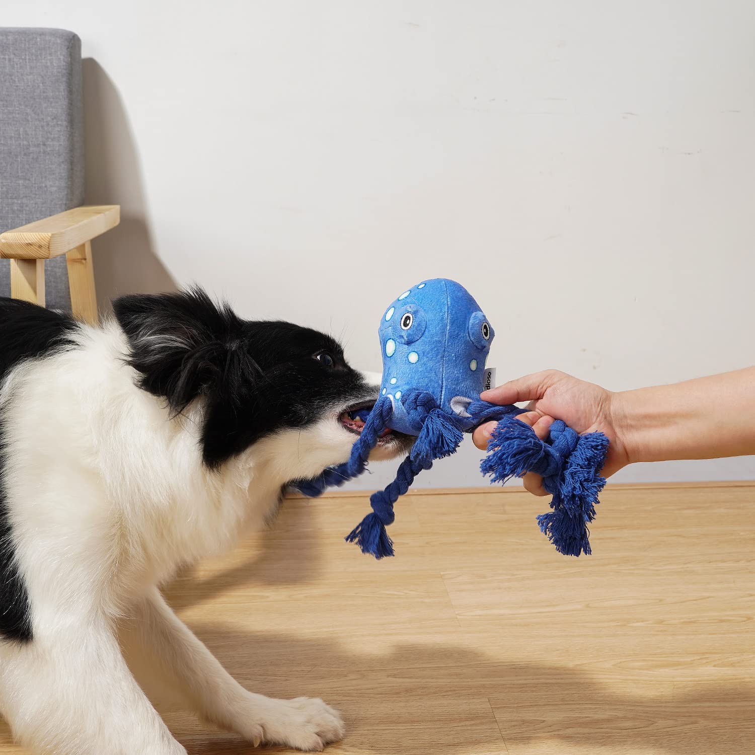 Sedioso Dog Toys, Dog Plush Toy For Large Breed, Cute Squeaky Dog Toys With Crinkle Paper, Dog Chew Toys For Puppy, Small, Middle, Big Dogs (Octopus)