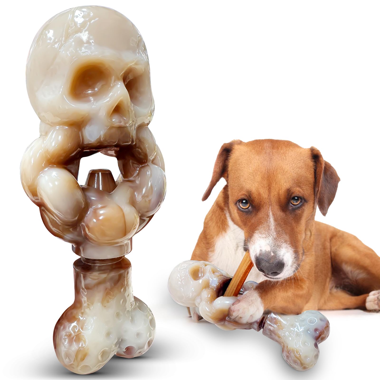 Fuufome Tough Dog Toys For Aggressive Chewers: Indestructible Dog Chew Toys-Upgraded Bully Stick Holder & Chew Toys-Super Chewer