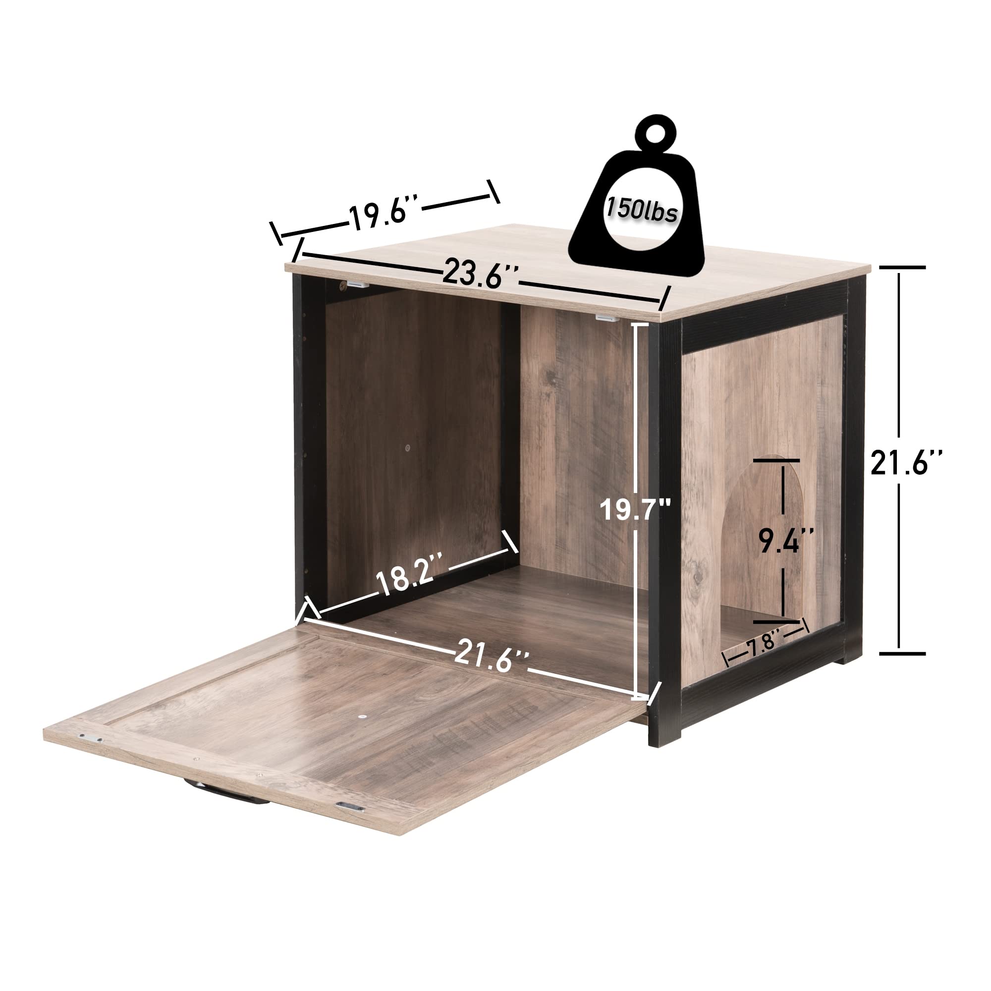 Dwanton Cat Litter Box Furniture Hidden, Cat Litter Box Enclosure, Reversible Entrance Can Be On Left Or Right Side, Indoor Cat