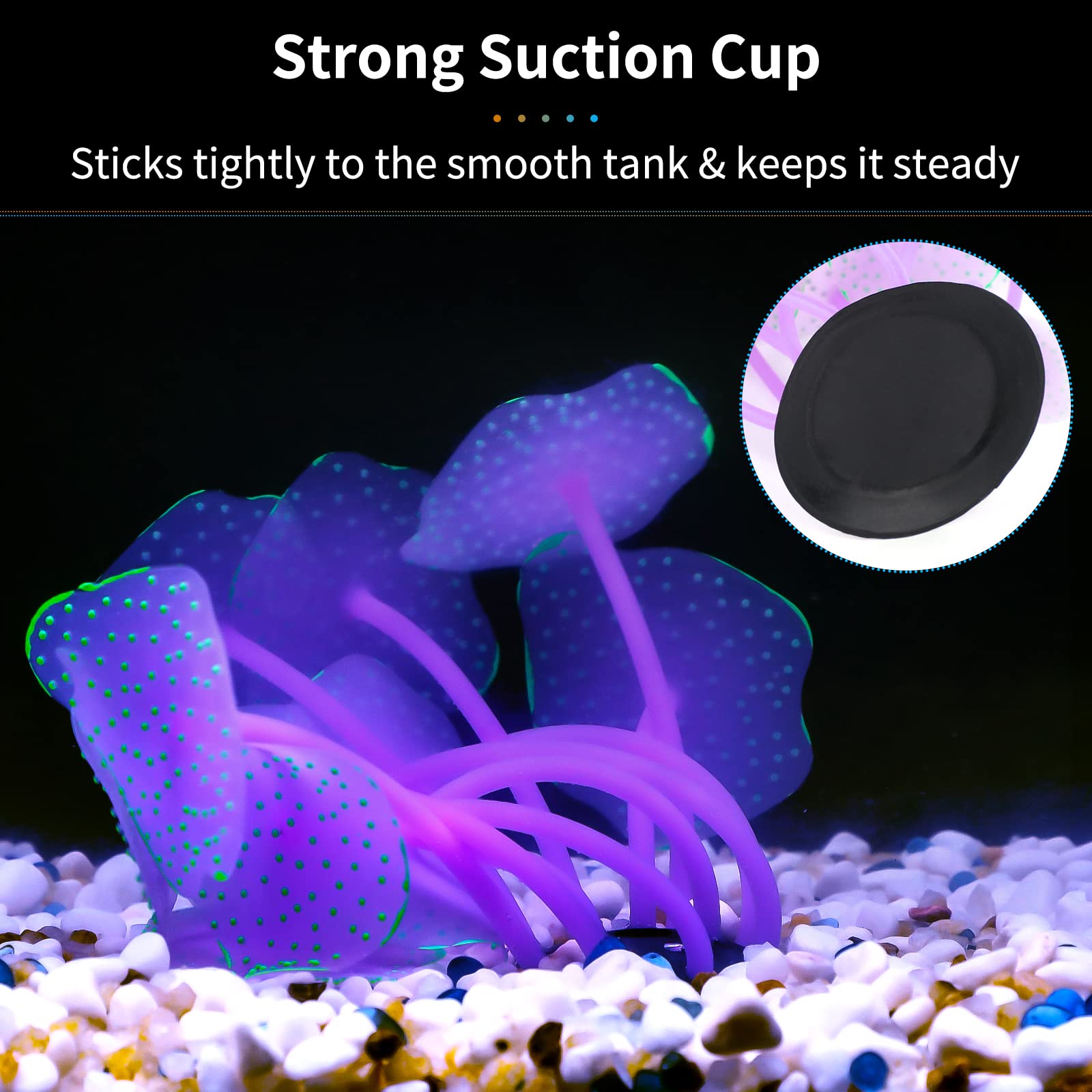 Uniclife Silicone Coral Plant Decorations Glowing Artificial Ornament For Fish Tank Aquarium, Green, Ball Shape
