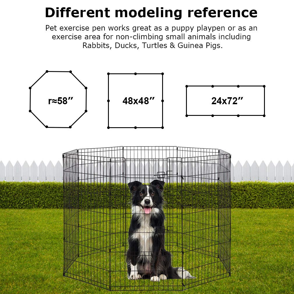 48 Tall Dog Playpen Crate Fence Pet Play Pen Exercise Cage -8 Pane