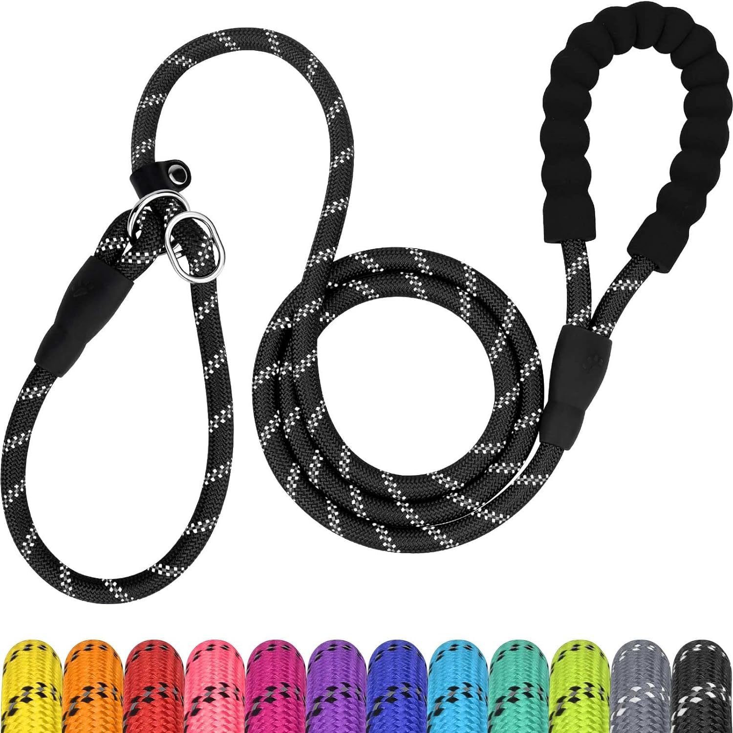 Tagme Slip Leads For Dogs, 6 Ft Heavy Duty Slip Leash With Padded Handle, Strong Rope No Pull Pet Training Leash For Small Dogs,
