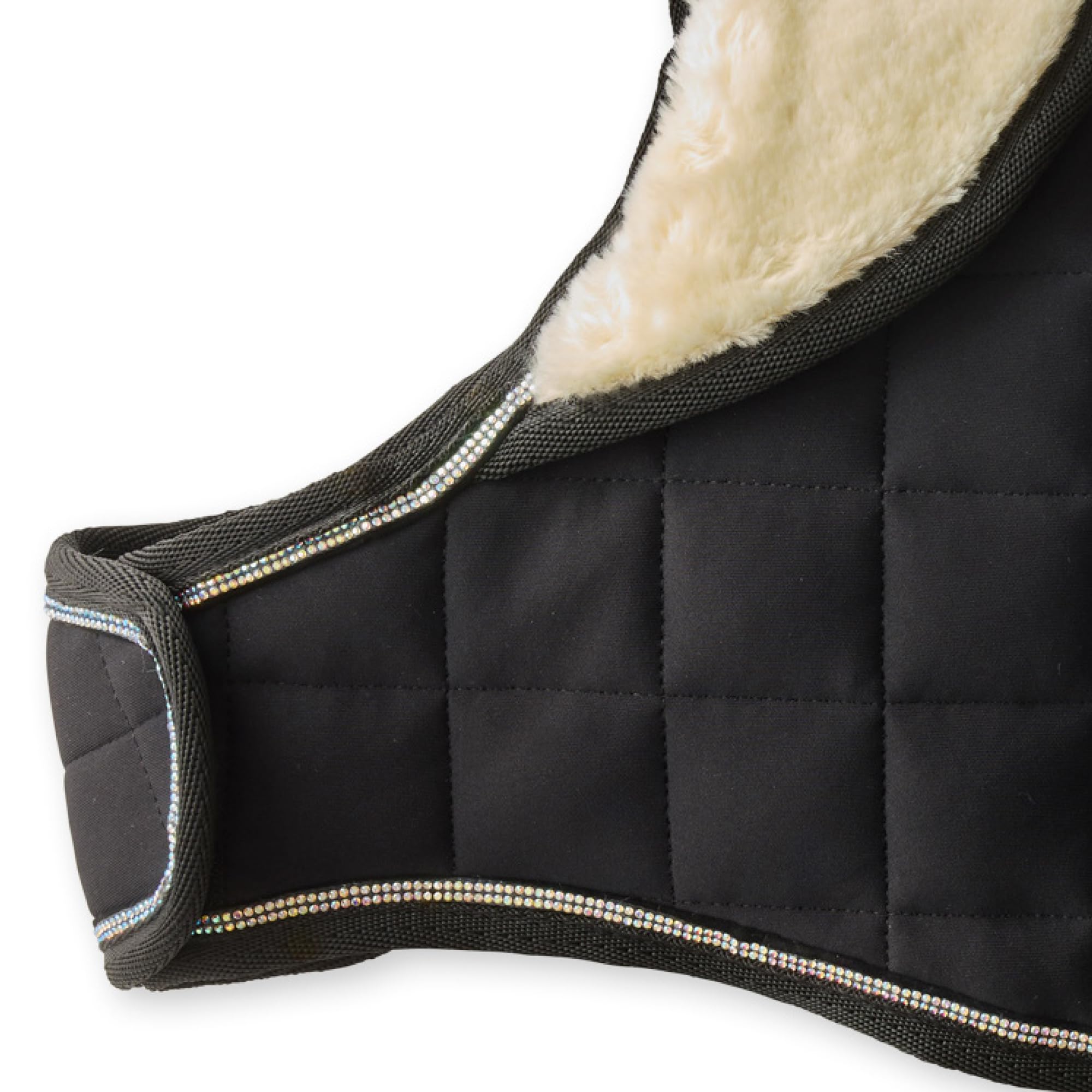 Pet Passion Quilted Dog Coat Pet Jacket With Crystal Bling For Small, Medium And Large Dogs, Black, Large