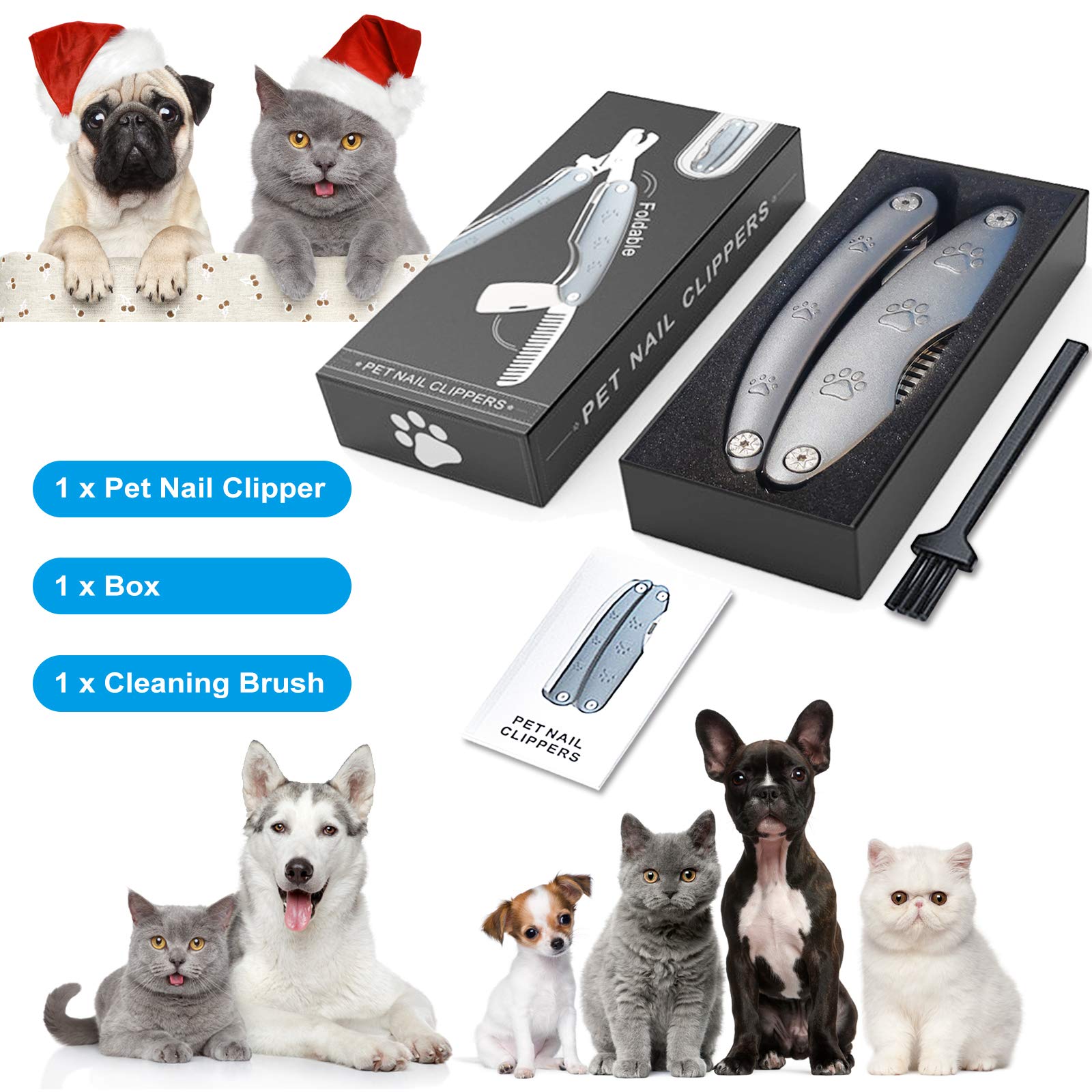 Best Dog Nail Clippers For Anxiety Sensitive Dog, Quiet Sharpest Smoothest Dog Nail Trimmers For Extra Large Medium Small Size Breed, Heavy Duty Metal Dog Nail Cutter For All Dogs With Thick Toenail