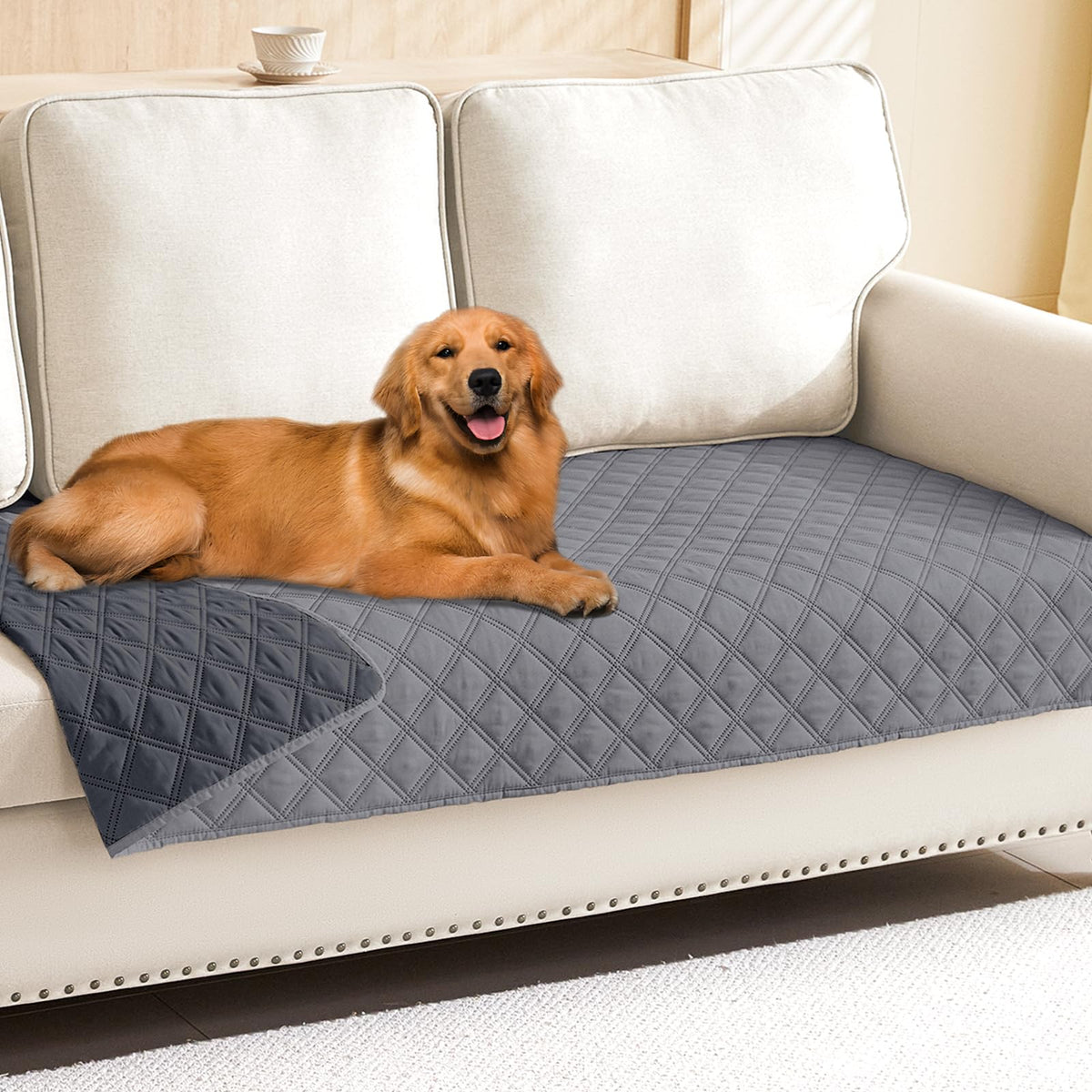 Smiry Waterproof Dog Blanket, Reversible Dog Bed Cover Pet Blanket, Soft Pet Couch Covers For Sofa Washable, Bed Couch Sofa Furniture Protector For Puppy Cat Kids (30'X70', Grey/Dark Grey)