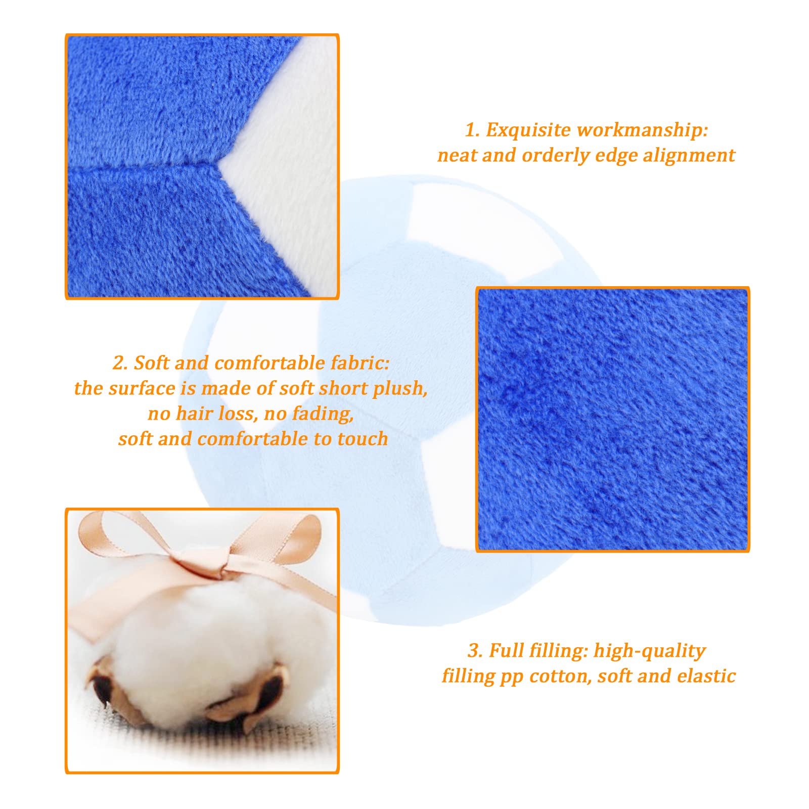Piang Gouer Interactive Dog Toys Soccer Ball,Plush Squeaky Dog Toys Ball,Dog Puzzle Toys Football Indoor Outdoor Jolly Ball For