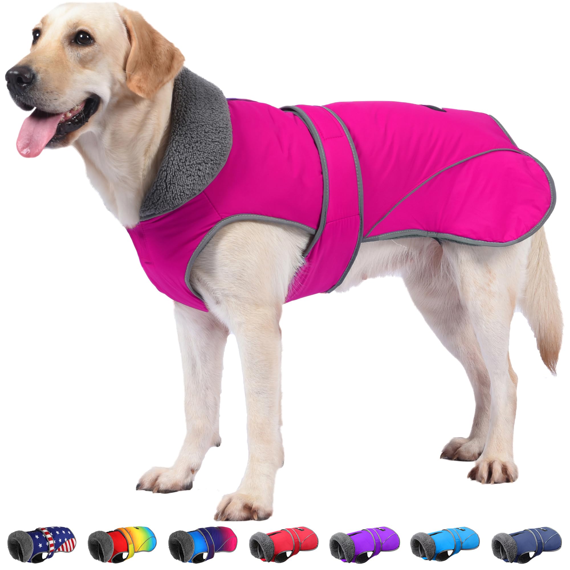 Dogcheer Dog Coat - Waterproof Winter Coat For Cold Weather, Reflective, Warm Turtleneck Snow Jacket Fleece Sweater For Small To