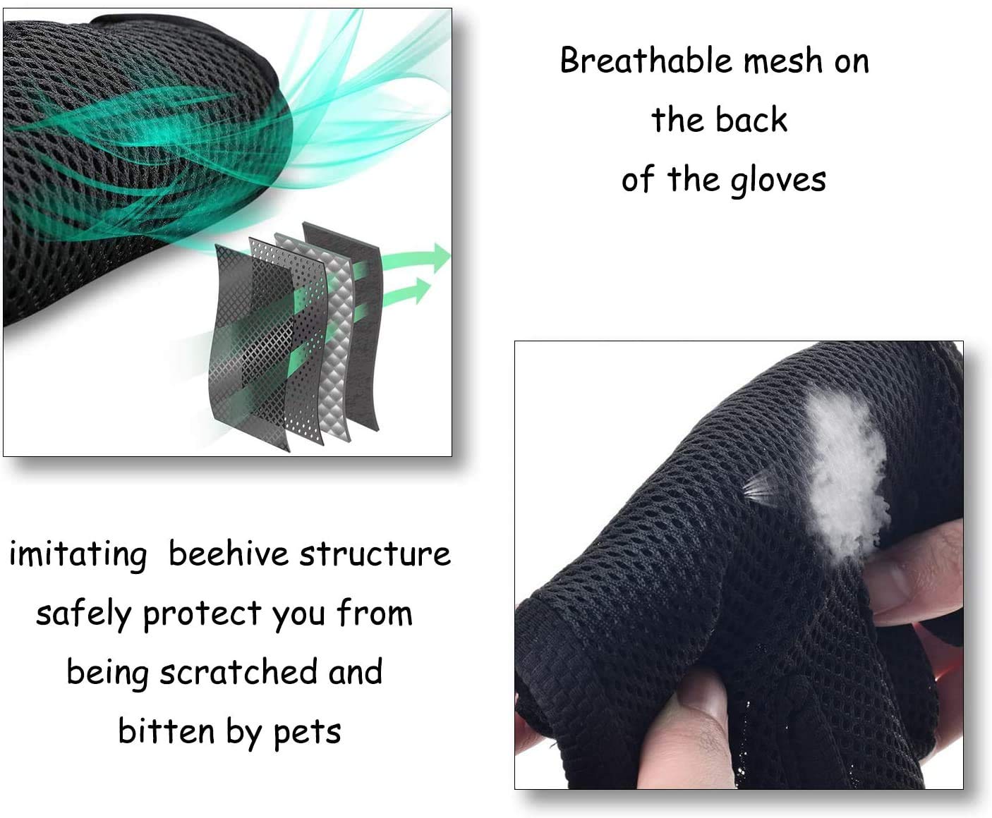 STARROAD-TIM Pet Grooming Glove Hair Remover Brush Gentle Deshedding Efficient Pet Mitt Pet Massage Gloves Left & Right Hand Dra