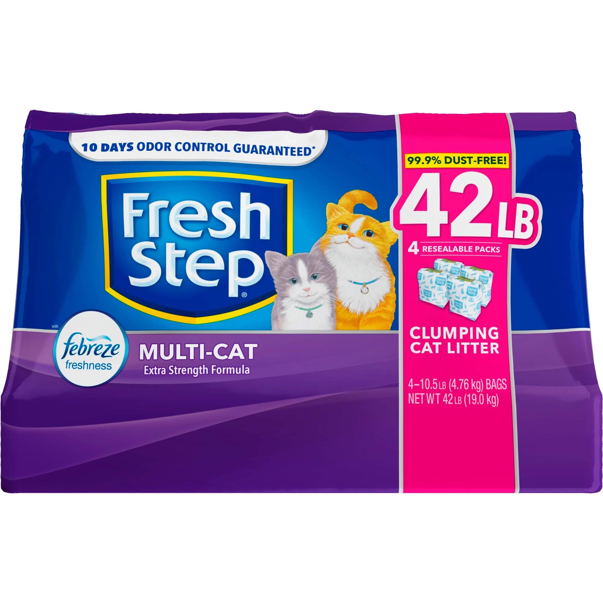 Fresh Step Multi-Cat Extra Strength Scented Clumping Cat Litter With The Power Of Febreze, 42 Lbs., .33 Cf1
