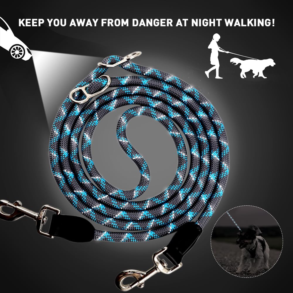 Pawstrip Hands Free Dog Leash Multifunctional Dog Running Leash Reflective Waist Leash For Dog Walking Adjustable Crossbody Dog Training Leash Nylon Double Leashes For Small Medium Large Dogs (Gray)