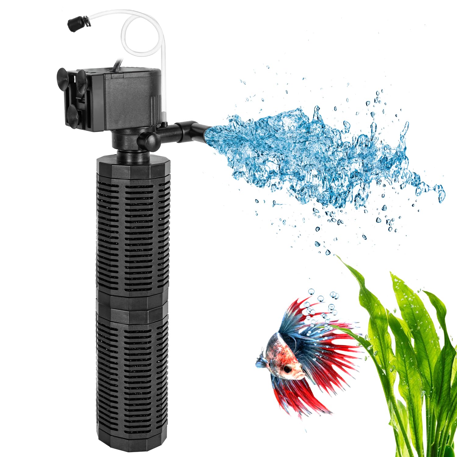 Yaubay 25W Aquarium Internal Filter For 75-150 Gallon Tanks, Power Biochemical Sponge Fish Turtle Tank Filter With Aeration Syst