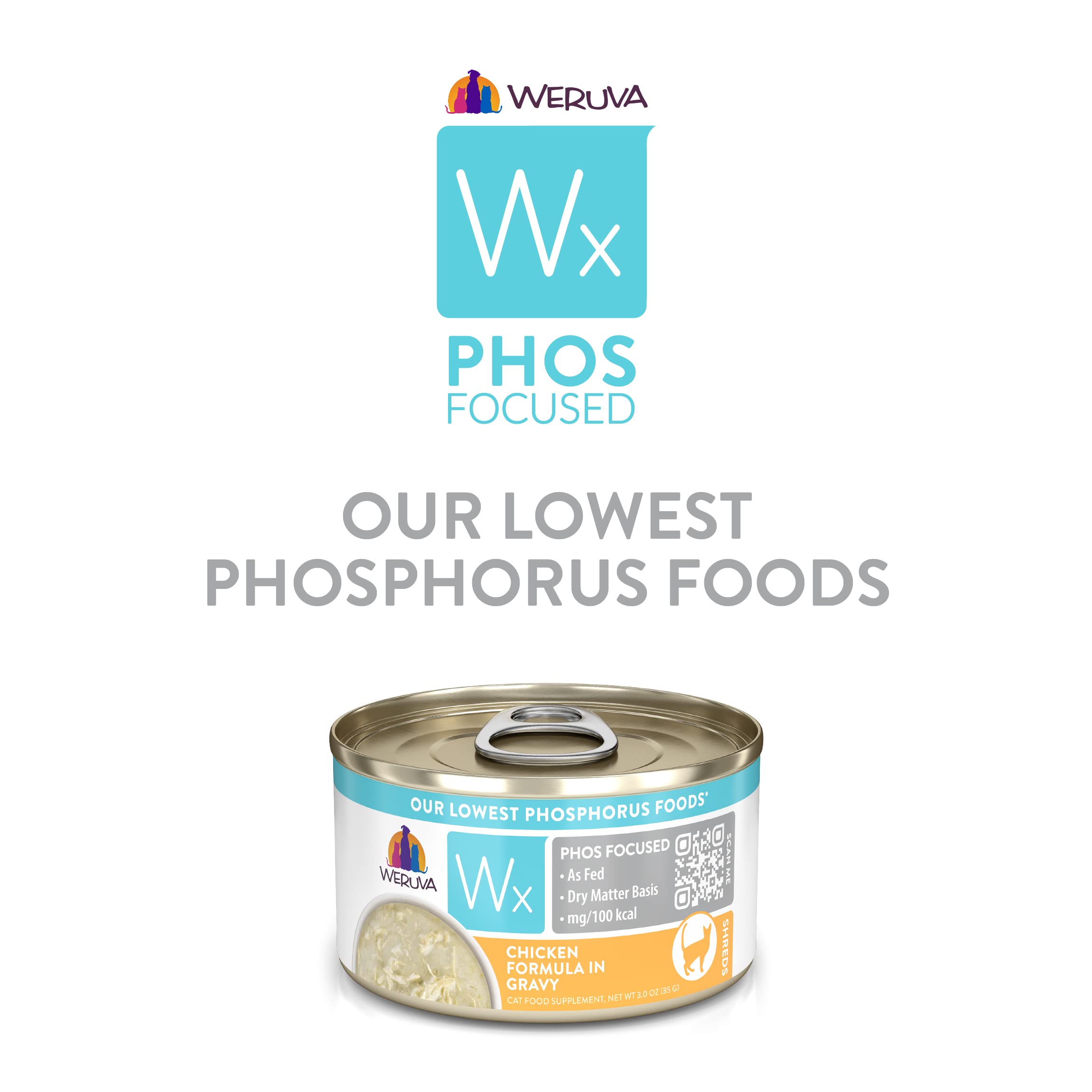 Weruva Wx Phos Focused, Chicken Formula in Gravy, 3oz Can (Pack of 12)