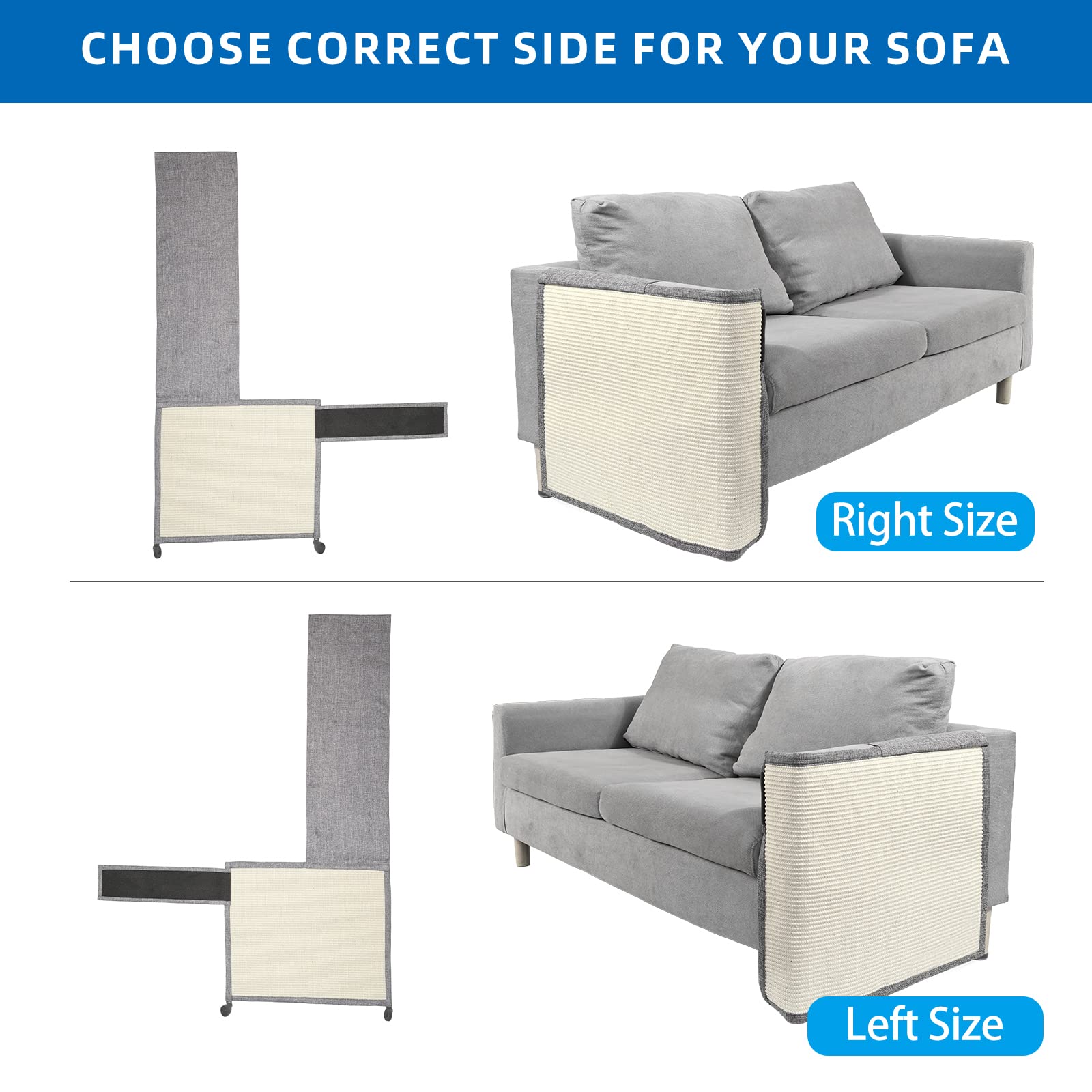 Cat Scratch Couch Protector With Natural Sisal For Protecting Couch Sofa Chair Furniture