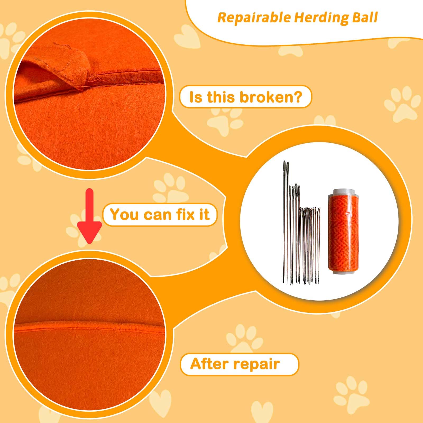 Herding Ball For Dogs, Dual Layered Herding Dog Ball Set For Australian Shepherd, Cattle, Collie, Dog Agility Equipment-Free Tra