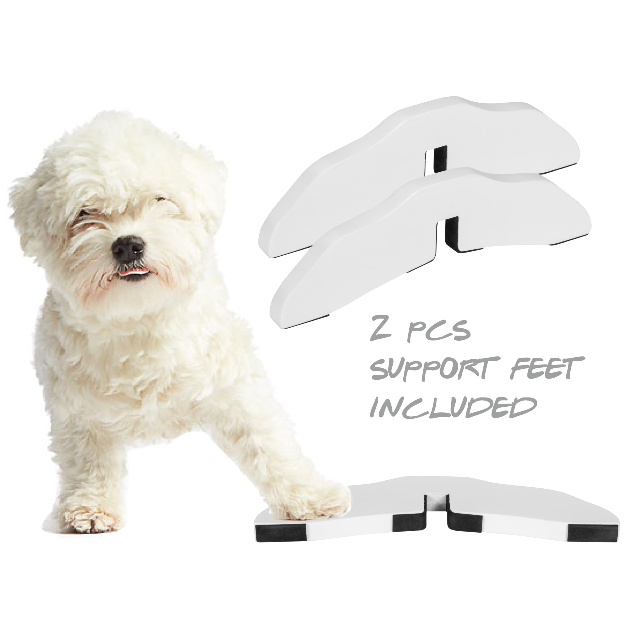 PAWLAND 360° Configurable Dog Gate Support Feet - White, 2 Count, Model SS20-UTXP24