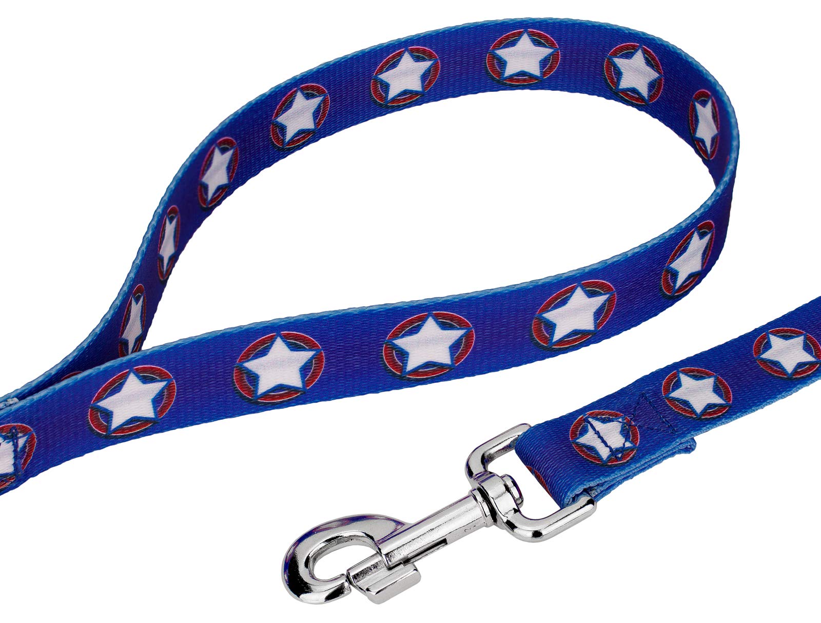 Country Brook Petz - American Stars Dog Leash Limited Edition - Americana Collection Featuring Patriotic Designs (6 Foot, 5/8 In