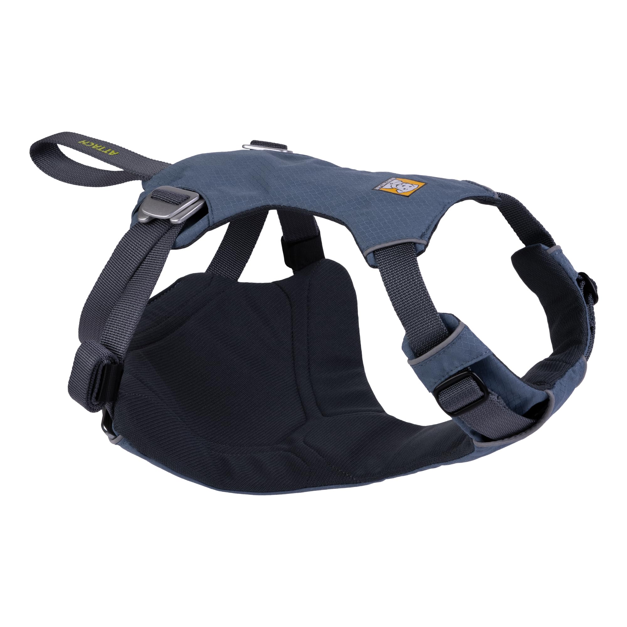 Ruffwear, Load Up Dog Harness, Strength-Rated Car Safety Harness With Universal Seat Belt Attachment, Slate Blue, X-Small