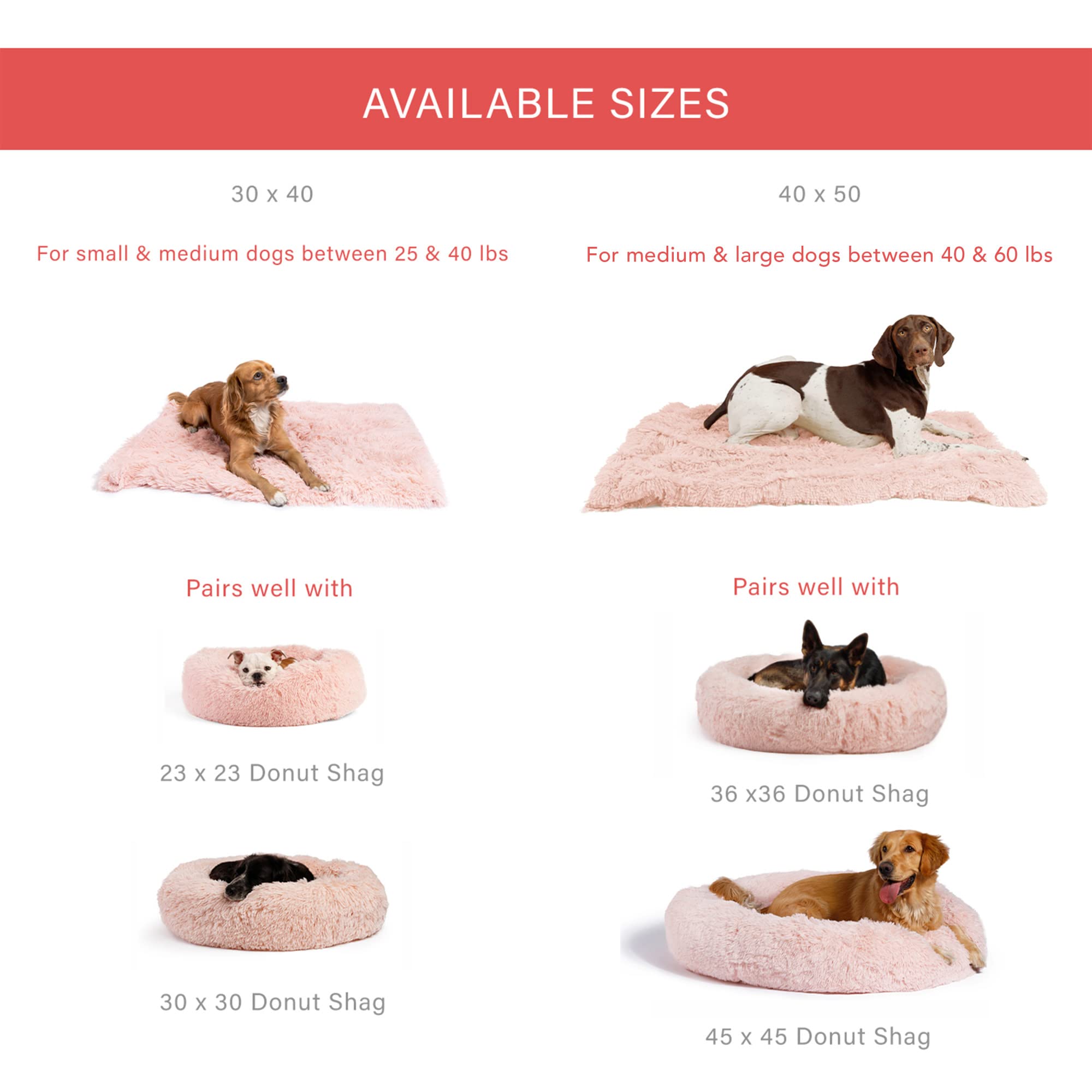 Best Friends By Sheri Calming Shag Fur Pet Throw Blanket, Cotton Candy Pink, 30'X40'