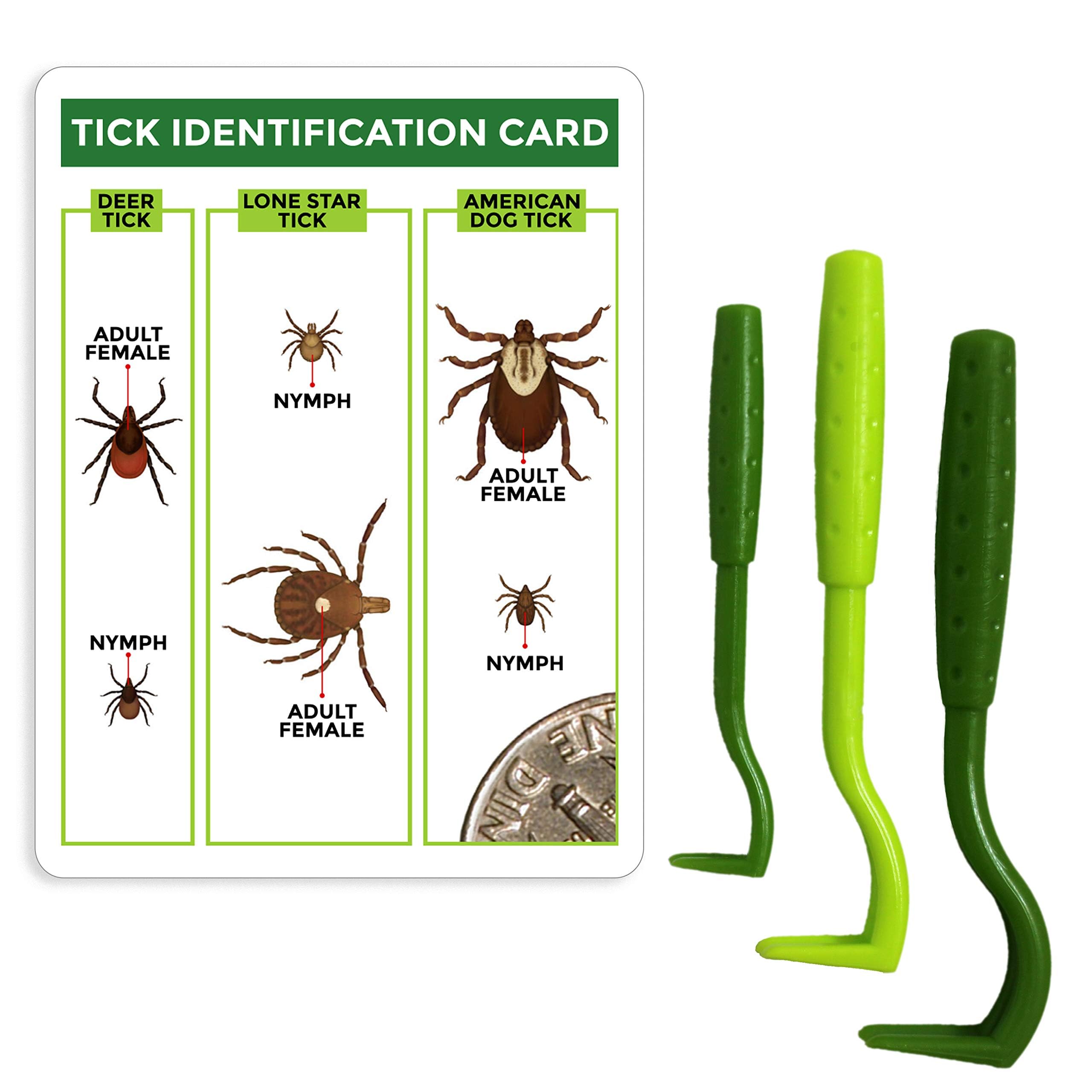 Tickcheck Tick Remover Value 3 Pack - Tick Remover Tools + Tick Identification Card - For Humans, Dogs & Cats (3 Sets)