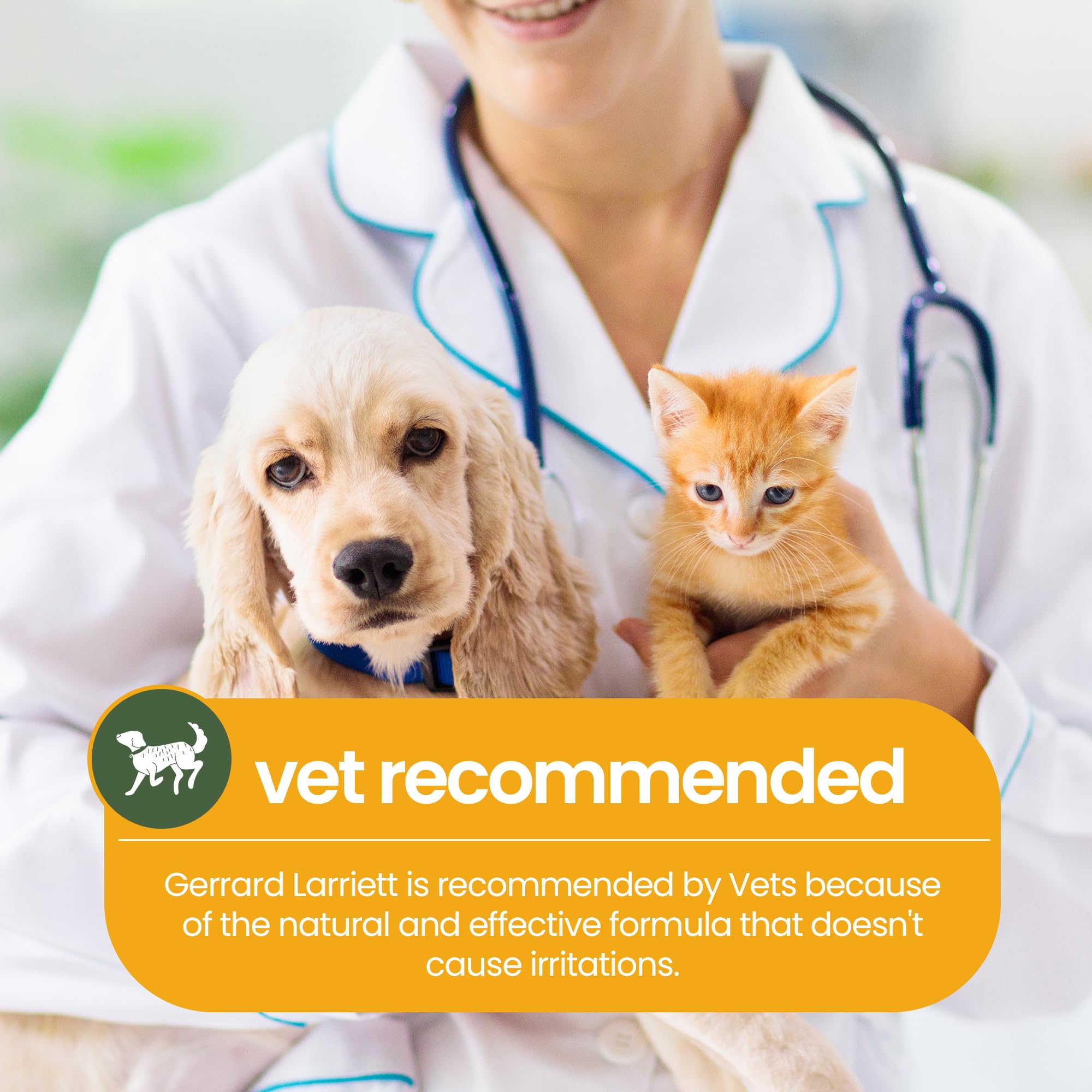 Gerrard Larriett - Deodorizing Soy Candles For Pets, Scented Candles For Removing Pet/Household Odors, White Candles For Home Scented With Calming Vanilla Candle Lasts Up To 40 Hours, 10 Oz