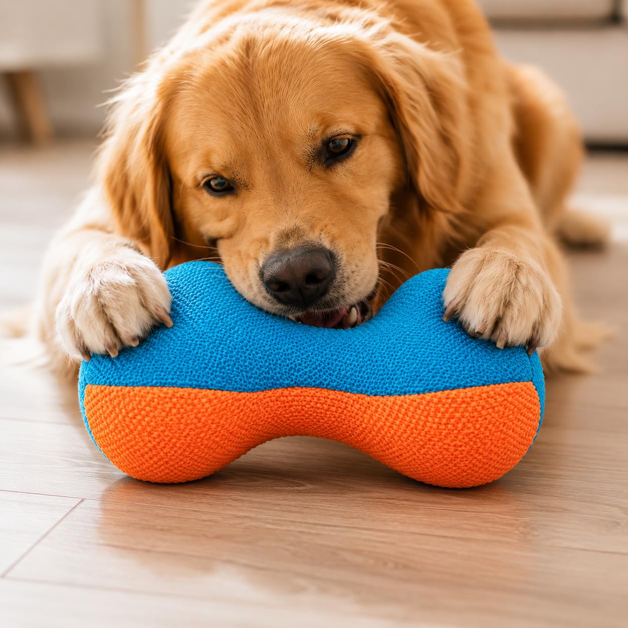 Pet Set Go Squeaky Plush Dog Toy Bone  Durable Soft Chew Toy for Small, Medium & Large Dogs | Interactive Fetch & Bite Toy | Ge