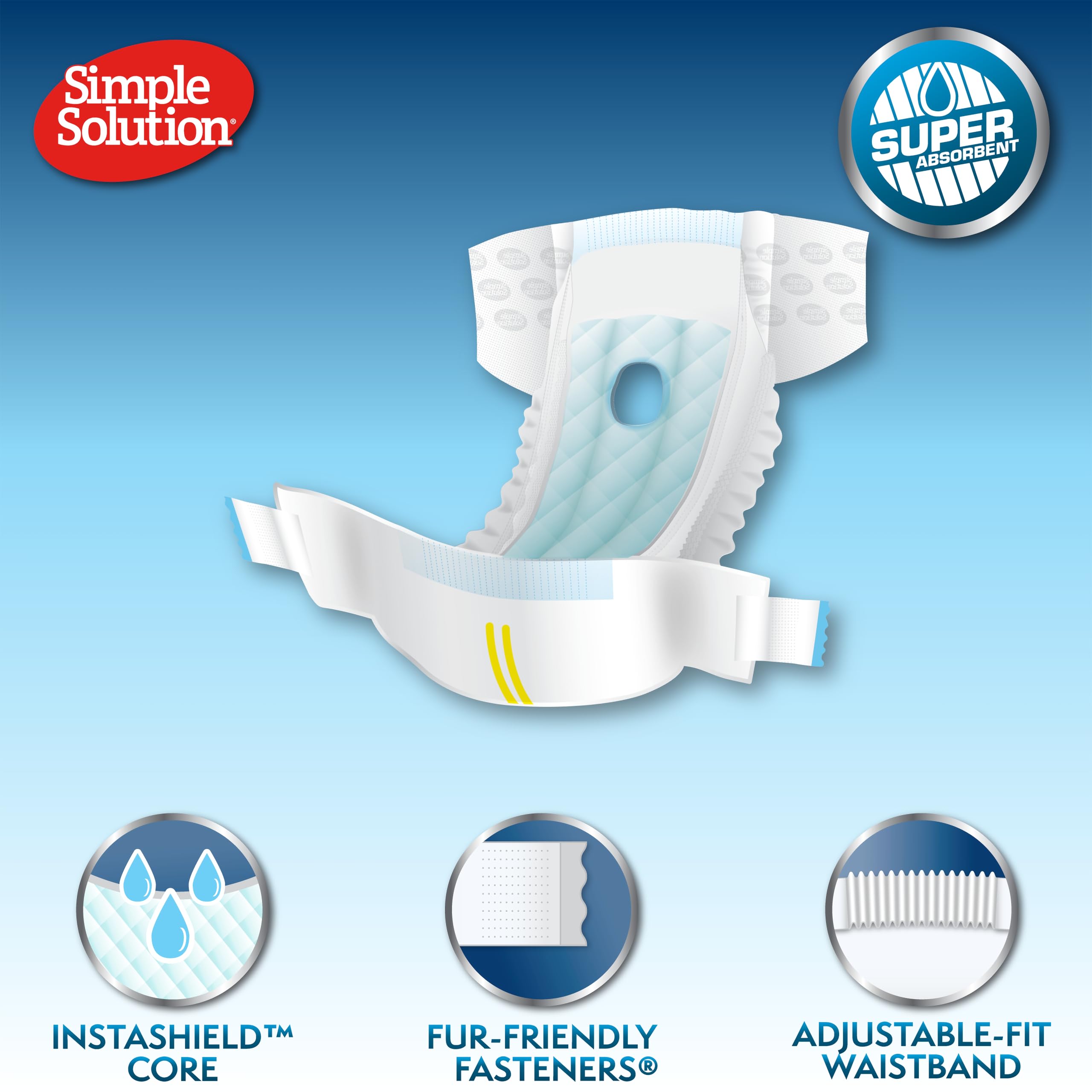 Simple Solution Disposable Dog Diapers for Female Dogs | Super Absorbent Leak-Proof Fit | Small | 12 Count