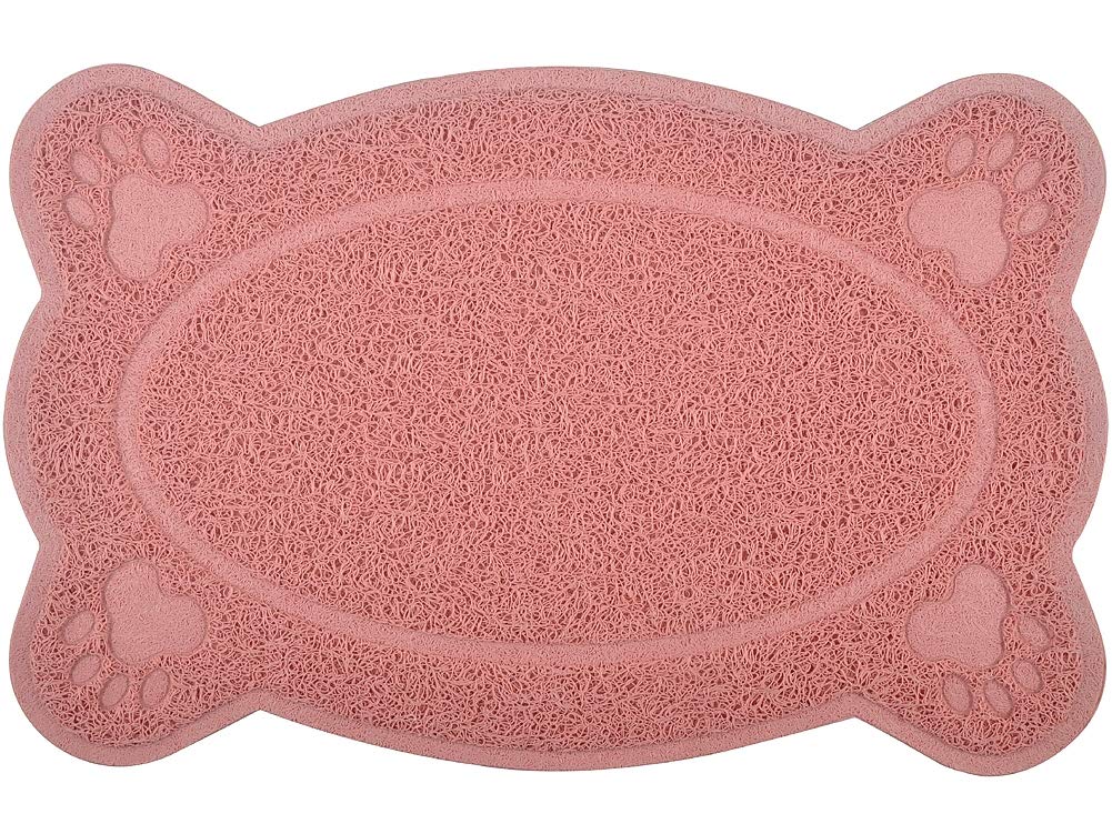 Cat Litter Box Debris Catcher Mat,Kitty Scatter Control Rug,16X10 Inches,5 Colors Available (Oldrose)