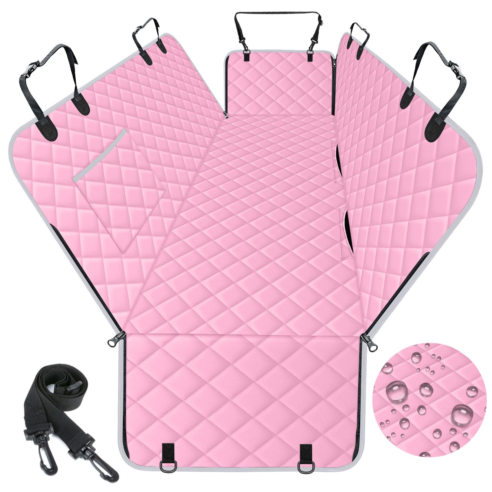 Neckory Dog Car Seat Cover, Durable Waterproof Scratch Proof Nonslip Dog Hammock, Pet Back Seat Covers With Pocket For Cars Suvs