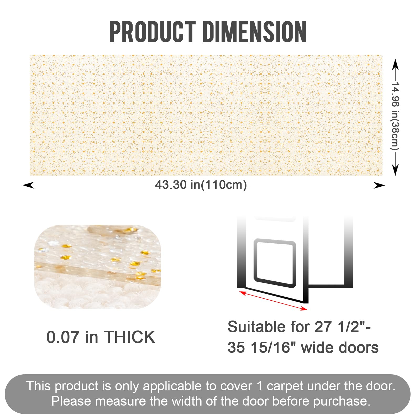 Uross Carpet Protector For Pets - Cat Carpet Protector For Doorway, Anti Scratch Under Door Cat Scratch Protector Mat, Easy To C