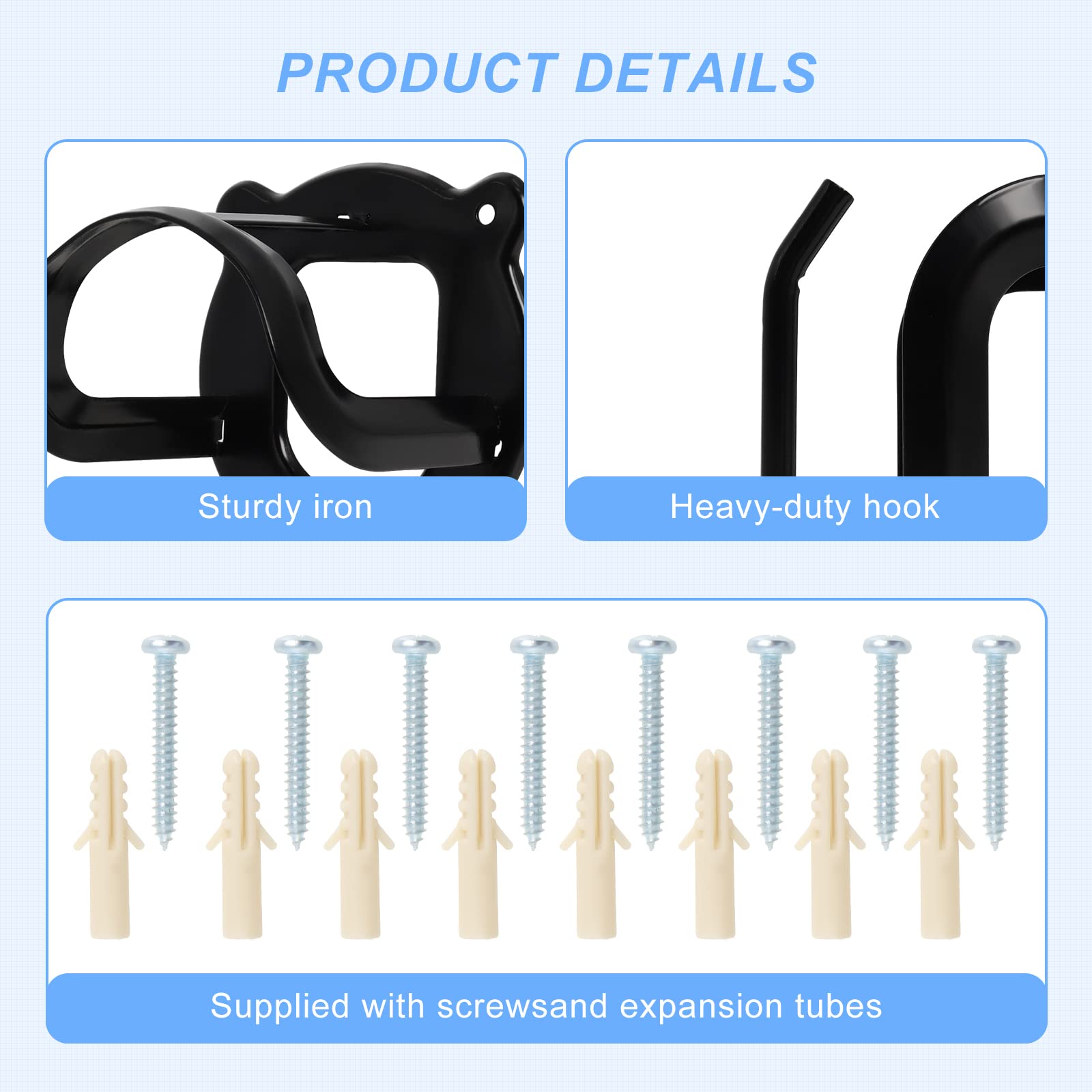 6 Counts Horse Bridle Rack, Bridle Bracket Bridle Hooks with Tubes and Screw, Horse Tack Storage Halter Hanger Metal Bridle Hold