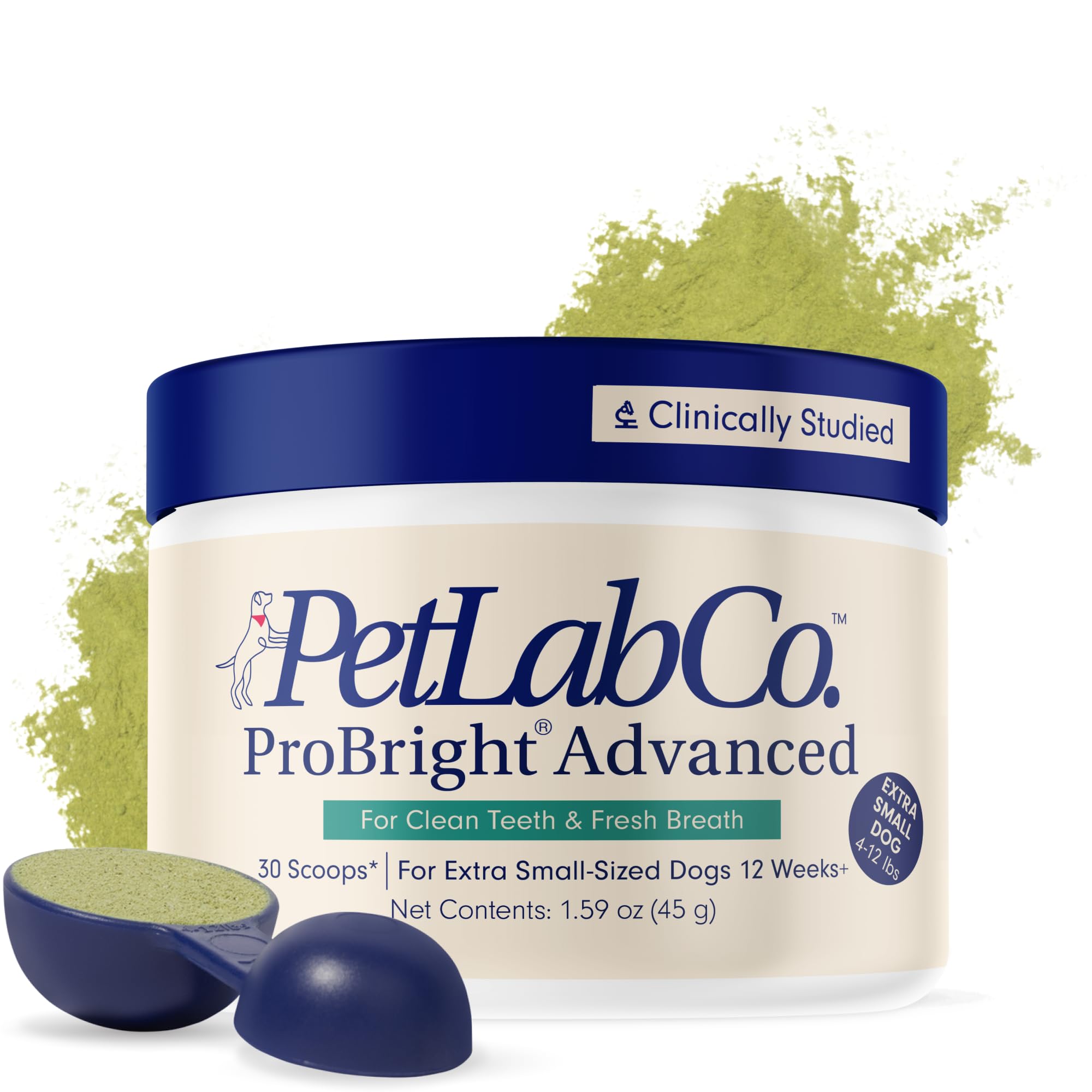 PetLab Co. ProBright Advanced Dental Powder - Dog Breath Freshener - Teeth Cleaning Made Easy - Targets Tartar & Bad Breath - Pa