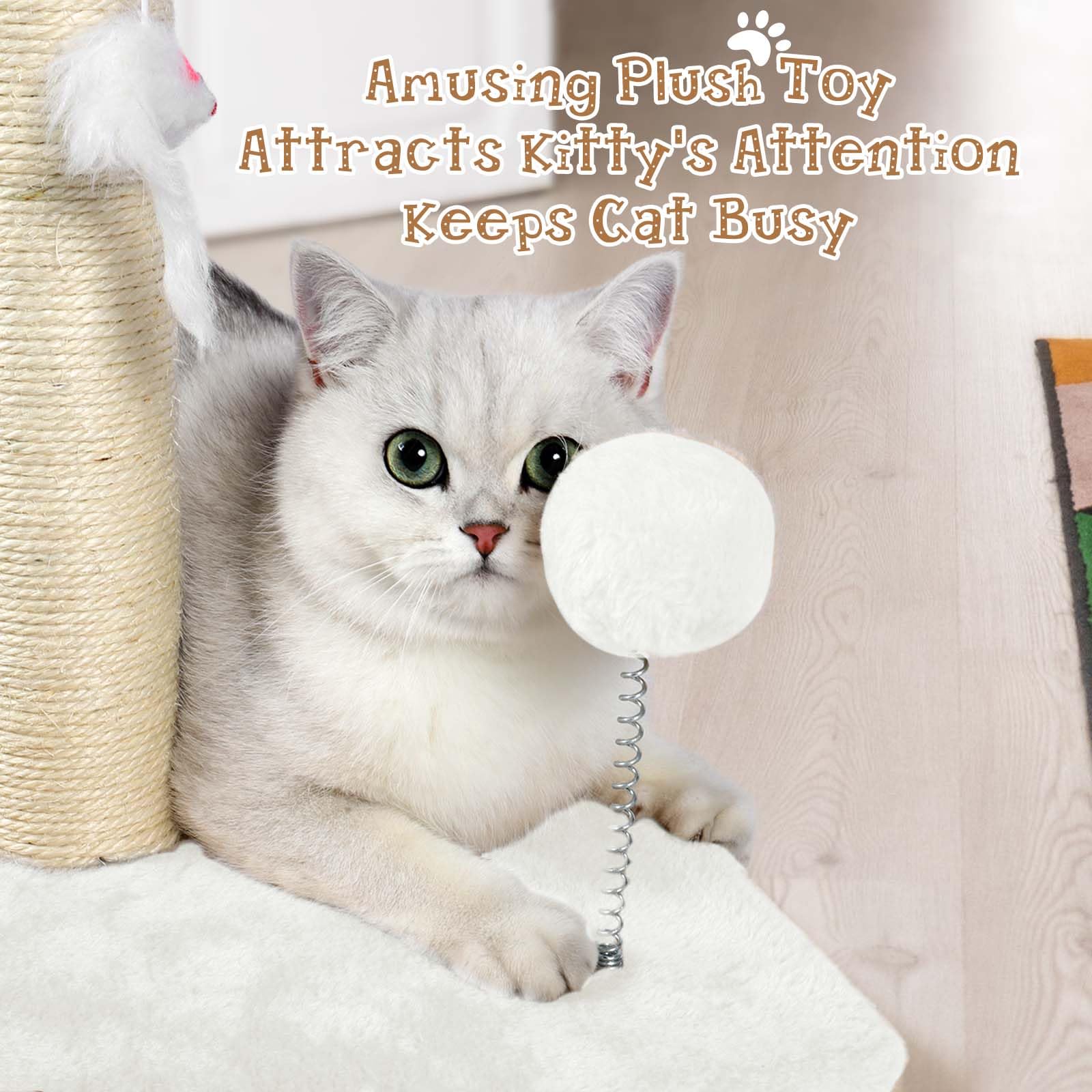 ANWA 32 Tall Cat Scratching Posts for Indoor Cats, 3-in-1 Cat Scratching Post with Plush Toys, Premium Sisal Post for Cats at Al