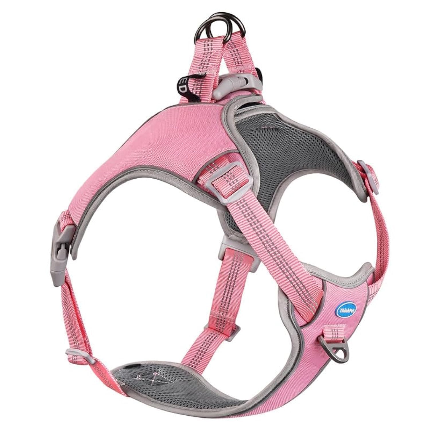 ThinkPet No-Pull Harness, Escape Proof Step-in Reflective Dog Vest Adjustable Breathable Halter Harness with Back/Front Clip for