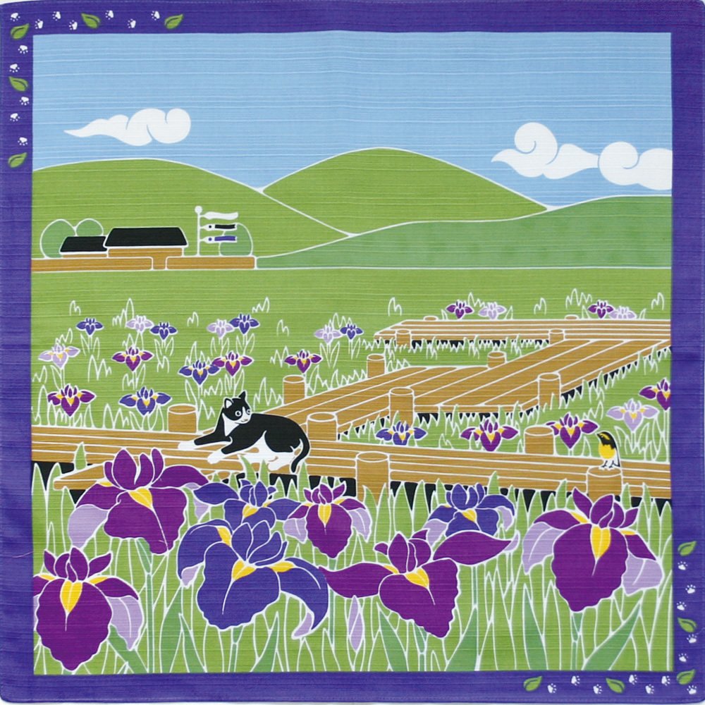 Yamaco 88589 Small Furoshiki, Iris 19.7 x 19.7 inches (50 x 50 cm)