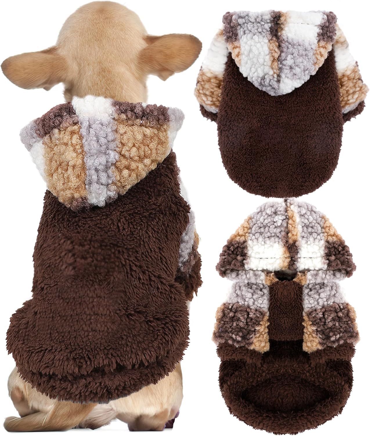 Chihuahua Clothes Fleece Dog Hoodie Winter Puppy Clothes For Small Dogs Boy Small Dog Sweater Soft Stretchy Puppy Sweaters For E