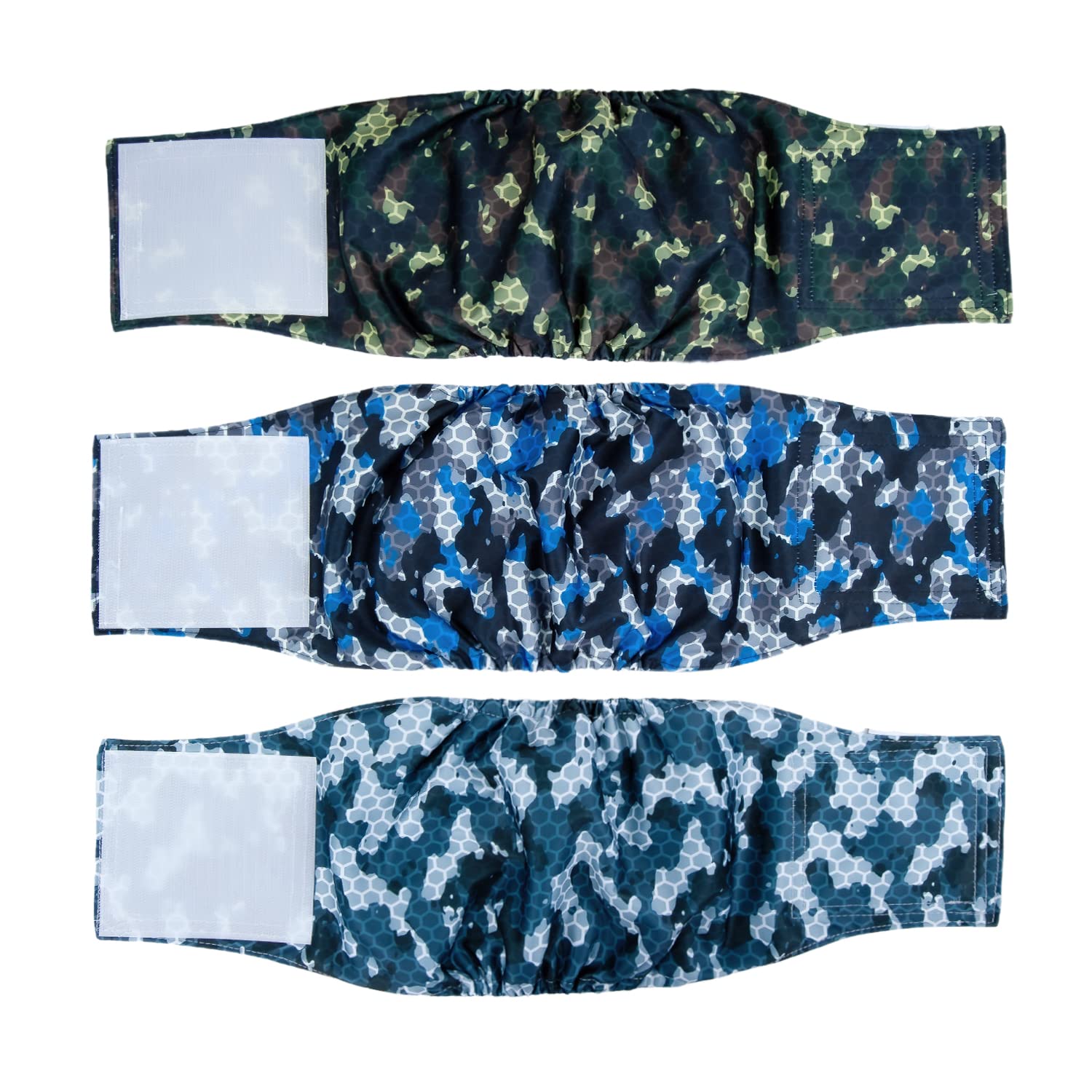 Pet Soft Dog Belly Band - 3 Packs Reusable Dog Diapers Male Doggy Diapers Wraps - Washable Dogs Belly Bands for Male Dogs (Army,