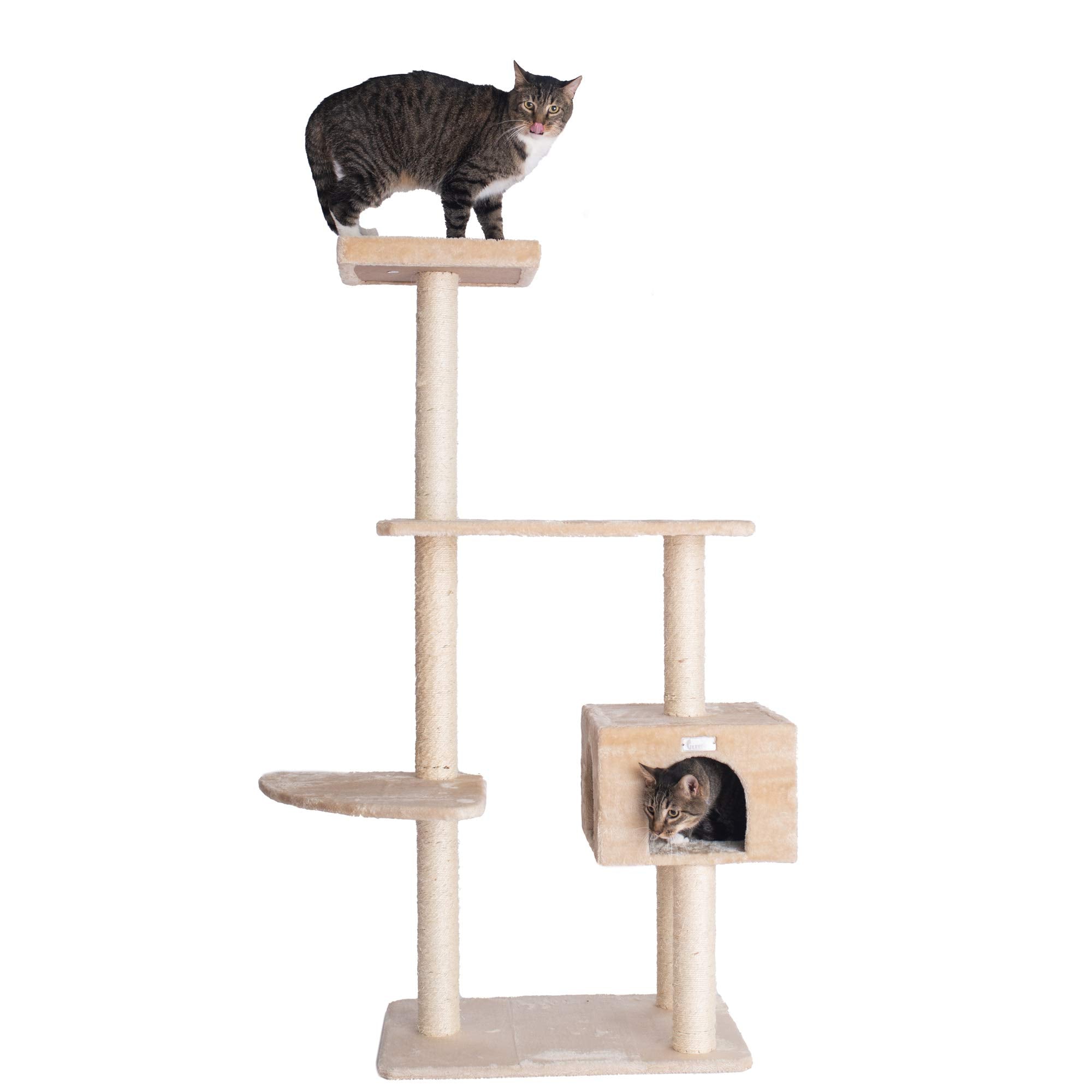 GleePet GP78560321 Cat Tree, 57-Inch, Beige