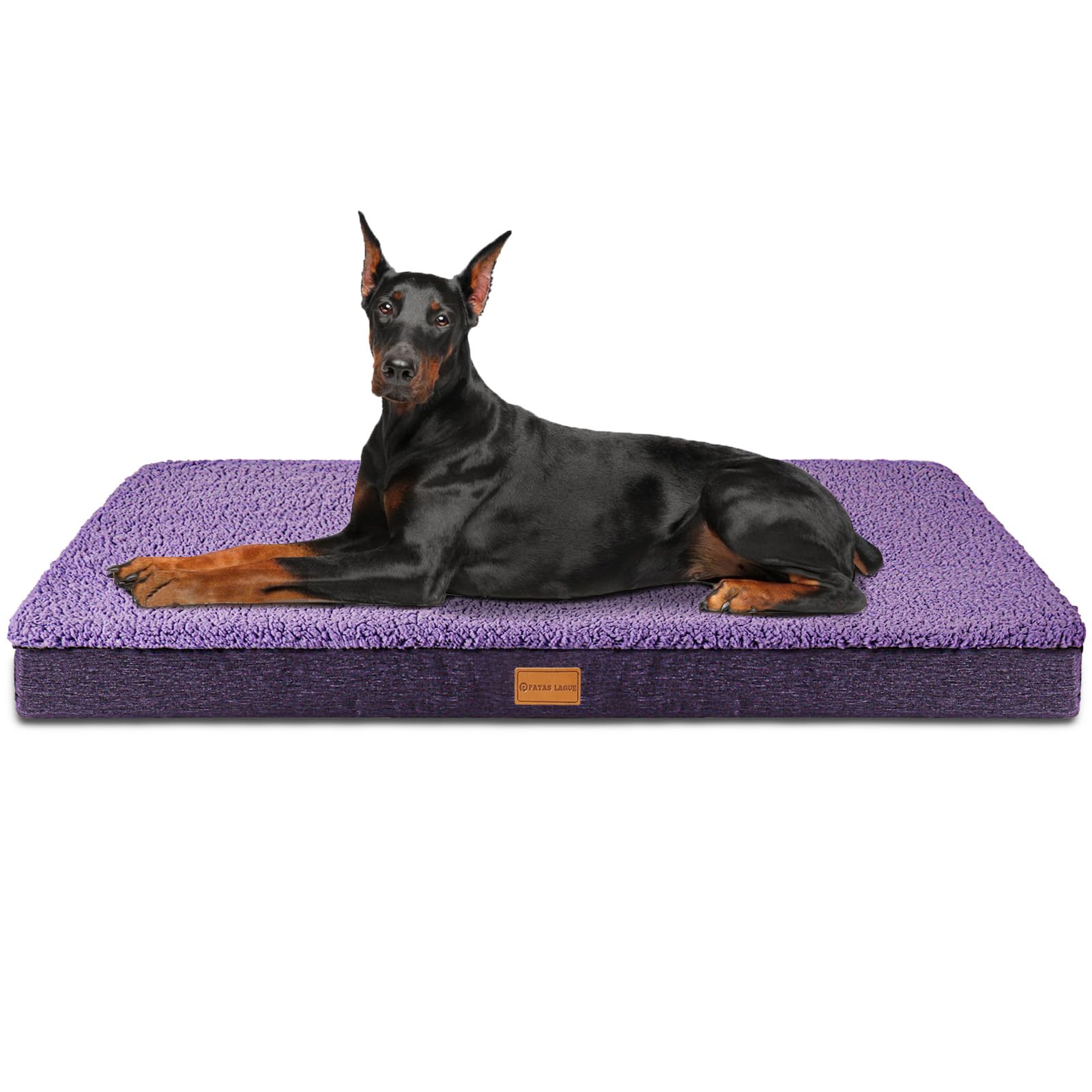 Patas Lague Orthopedic Jumbo Dog Bed For Extra Large Dogs 56''X40'', Soft Comfortable Waterproof Egg Crate Foam Jumbo Pet Beds M