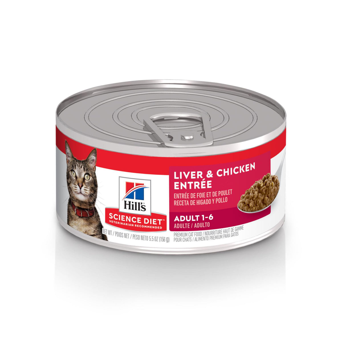 Hill'S Science Diet Adult 1-6, Adult 1-6 Premium Nutrition, Wet Cat Food, Liver & Chicken Minced, 5.5 Oz Can, Case Of 24