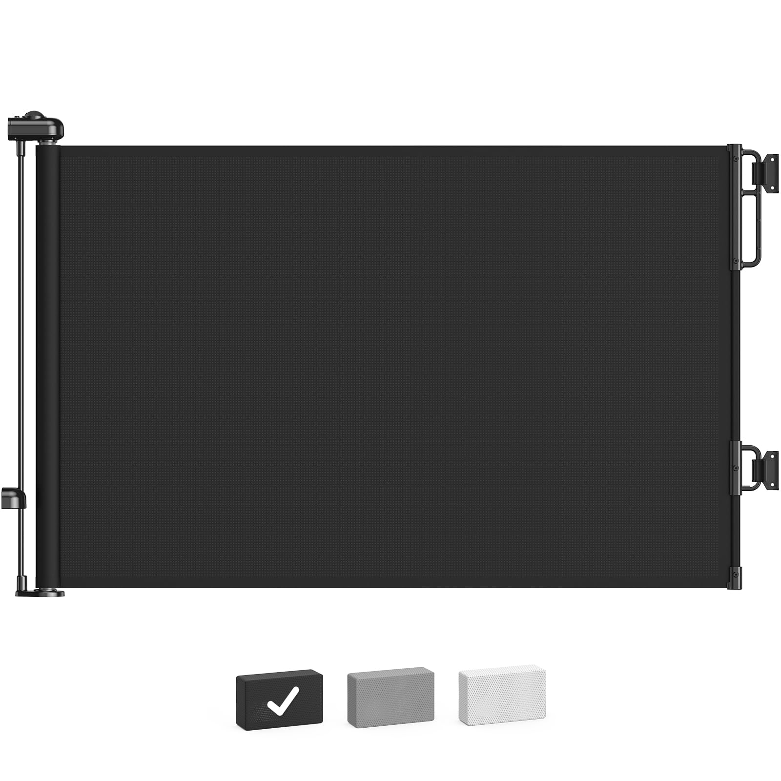 Cumbor Retractable Baby Gates For Stairs, Mom Choice Award Winner-55 Wide Mesh Dog Gate For Doorways, 34' Tall Easy To Use Pet Fence For The House, Toddler Safety Essentials Indoor&Outdoor, Black