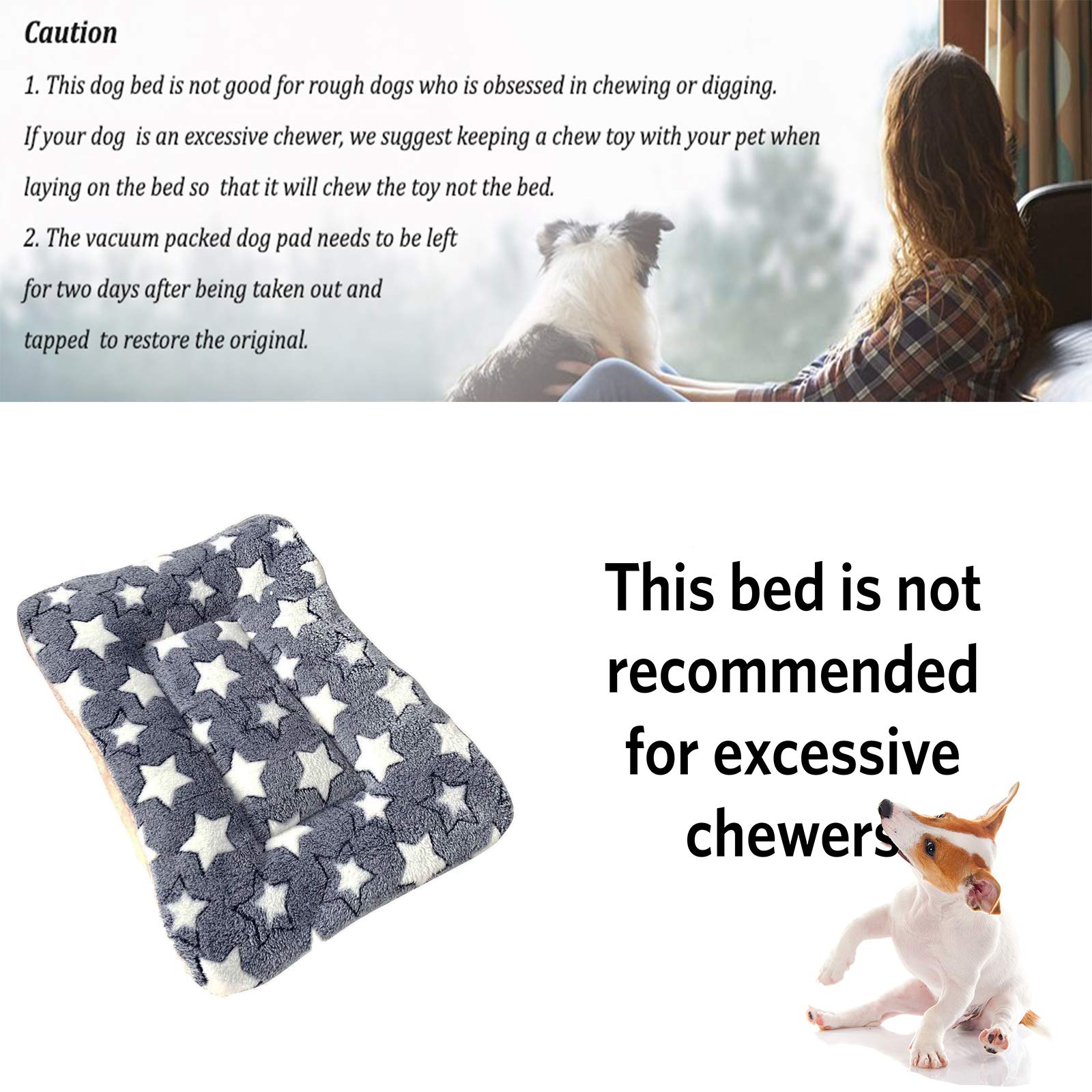 Homereign 2 Pcs Pet Bed Mats. Ultra Soft Pet (Dog/Cat) Bed With Cute Prints. Reversible Faux Lambswool Kennel Pad For Medium Sma