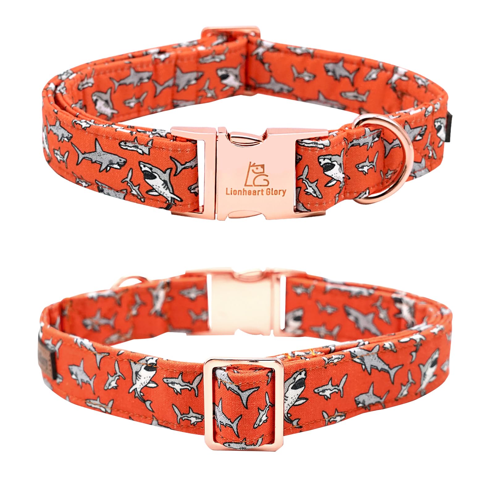 Lionheart Glory Shark Print Adjustable Collar For Medium Dogs