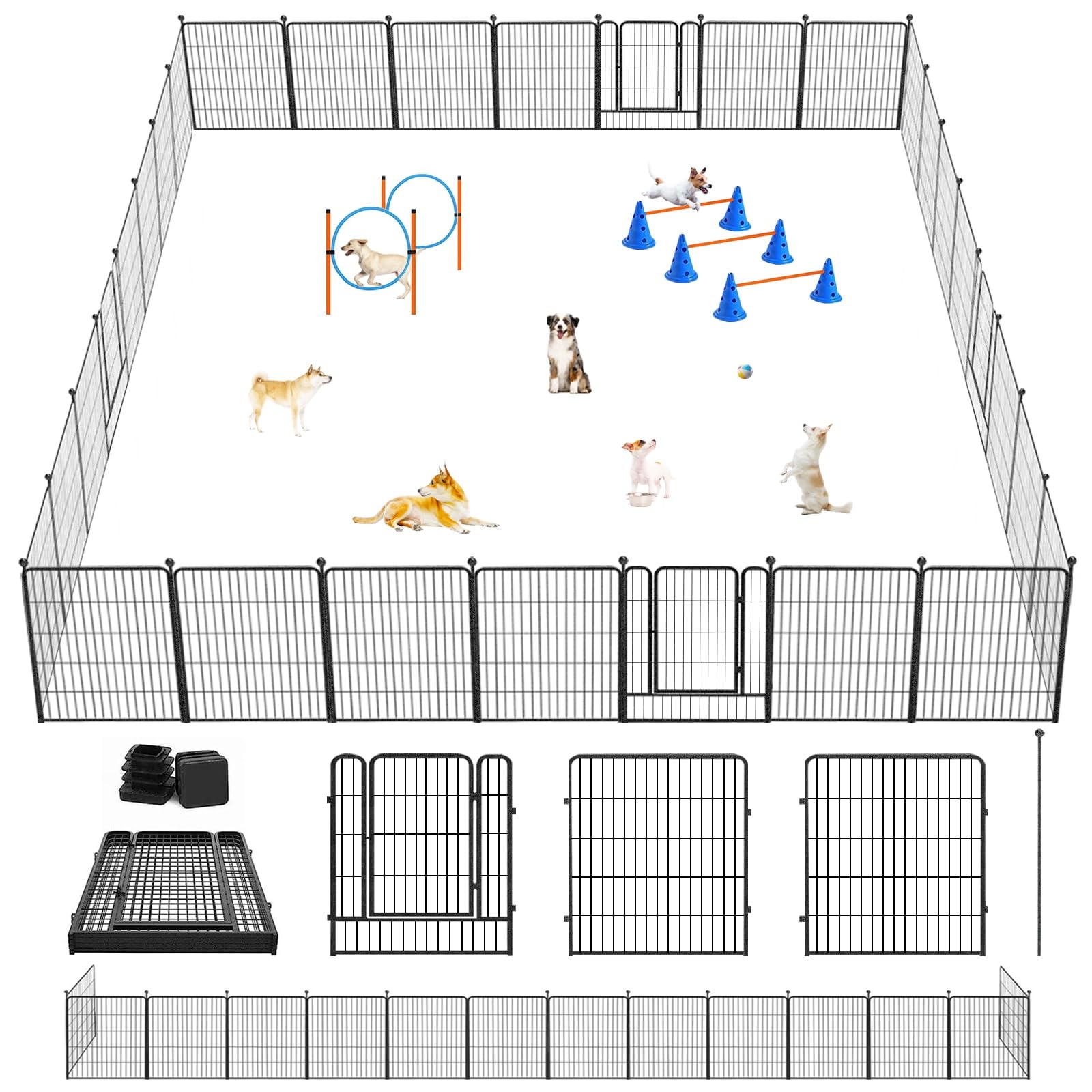 Jhsomdr Dog Playpen 32'' Height 30 Panels Portable Dog Fence Outdoor For Yard Puppy Playpen Indoor Dog Pen Outdoor For Medium/Sm