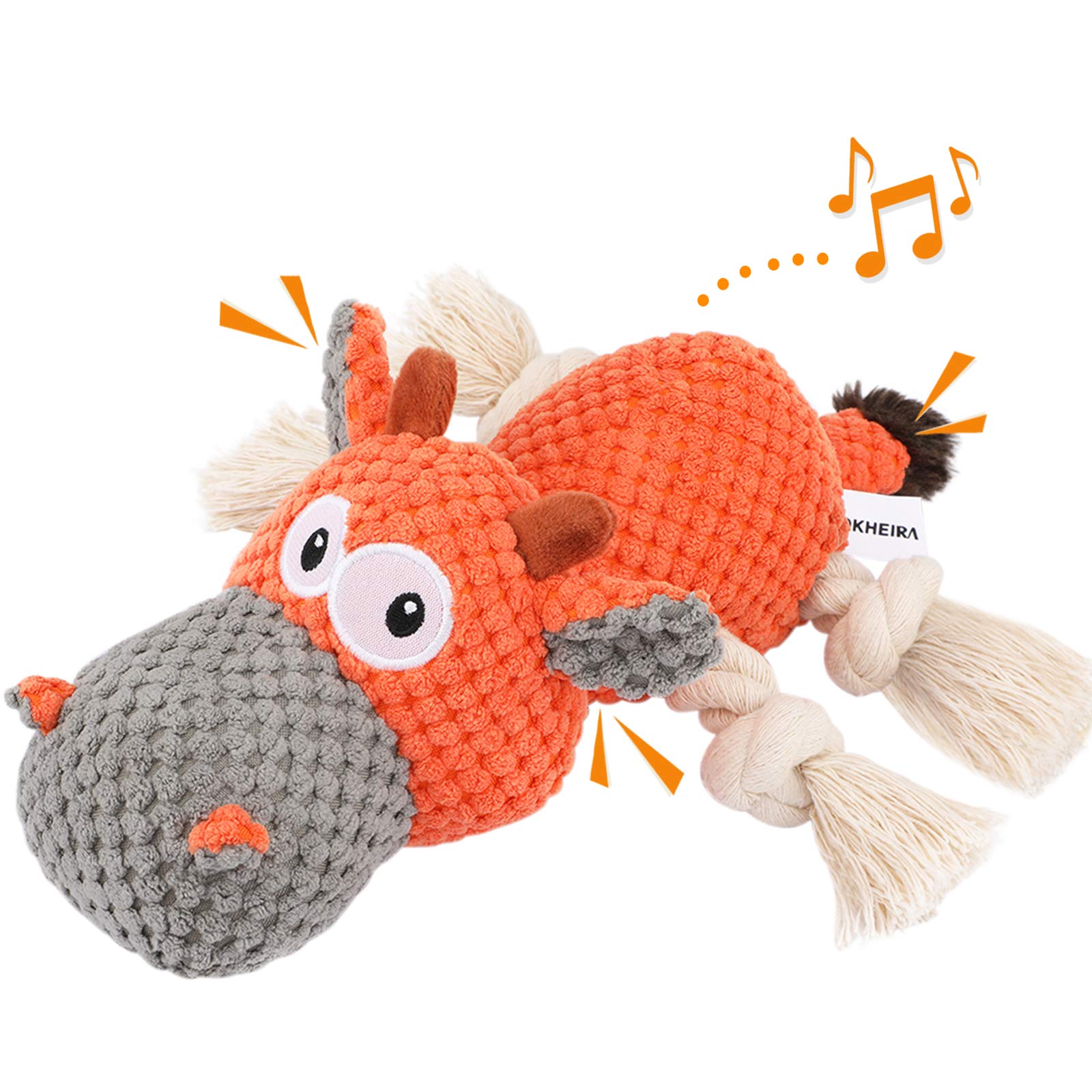 Iokheira Dog Plush Toy For Large Aggressive Chewers,Indestructible Dog Squeaky Toys,Stuffed Animals Toys With Cotton Material An